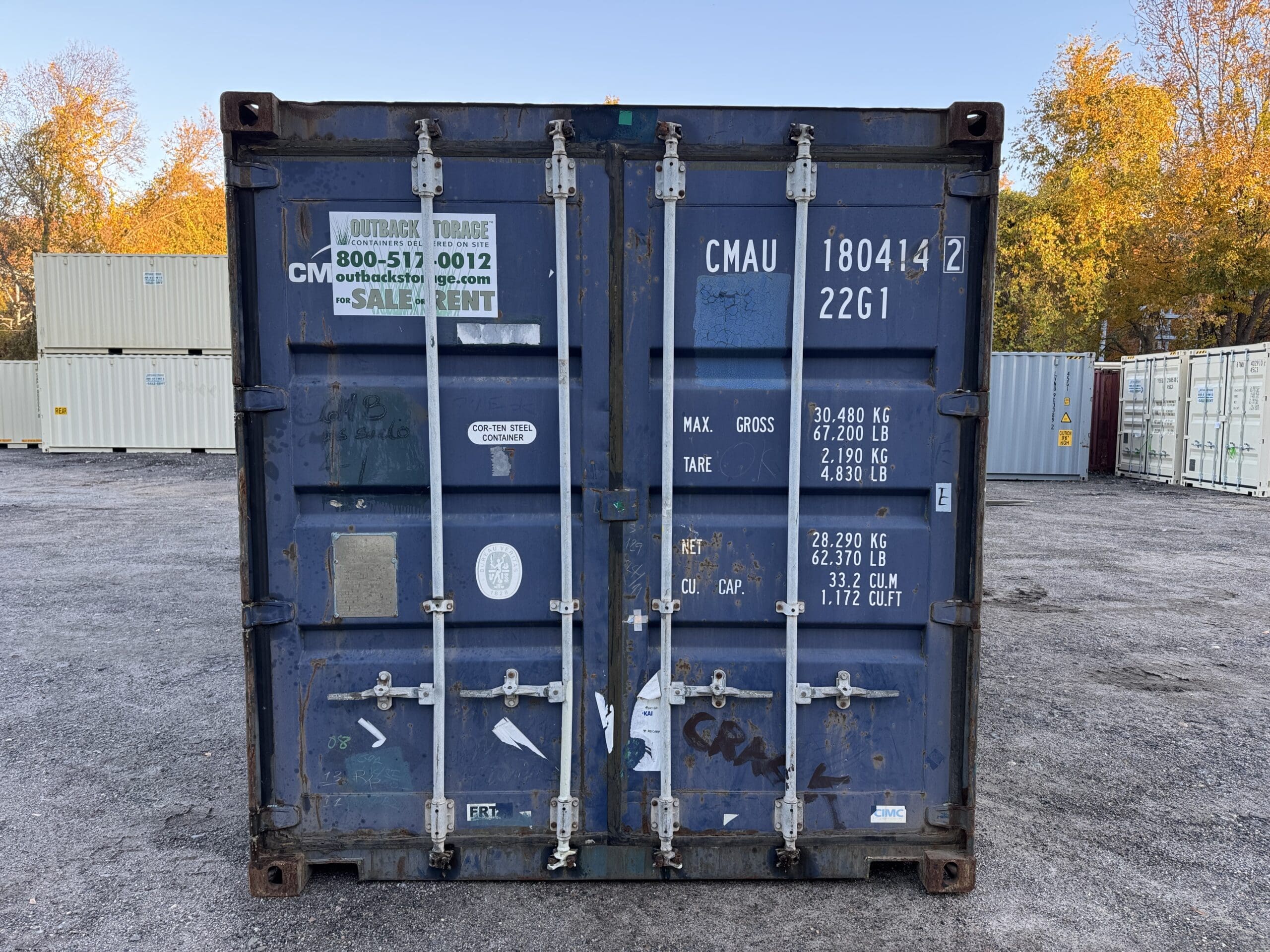 20ft Used Shipping Container – Wind & Watertight – Blue — 20ft — used (image 3 of 12)