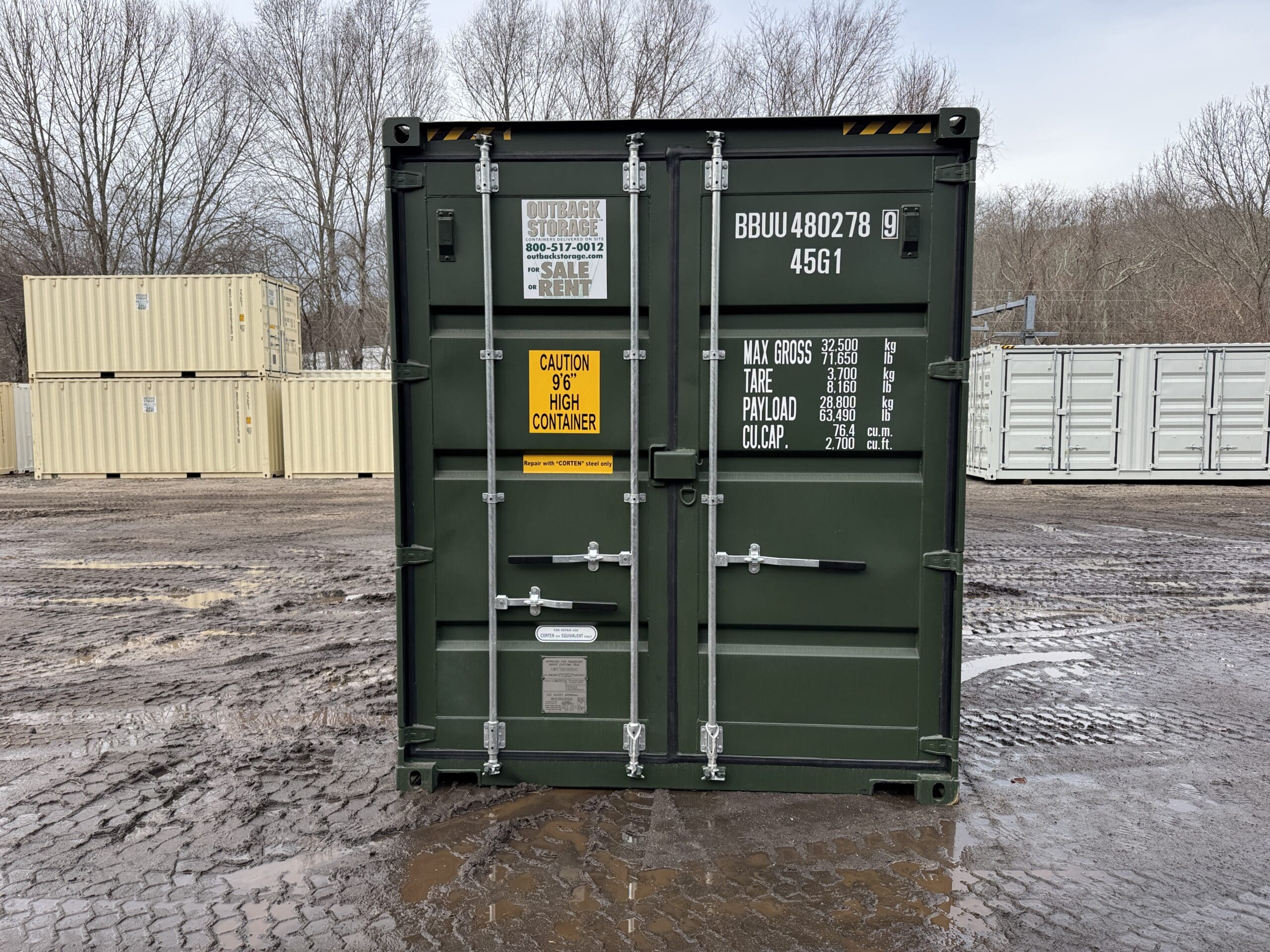 40ft New High Cube Shipping Container – Wind & Watertight – Green — 40ft — new (image 3 of 12)
