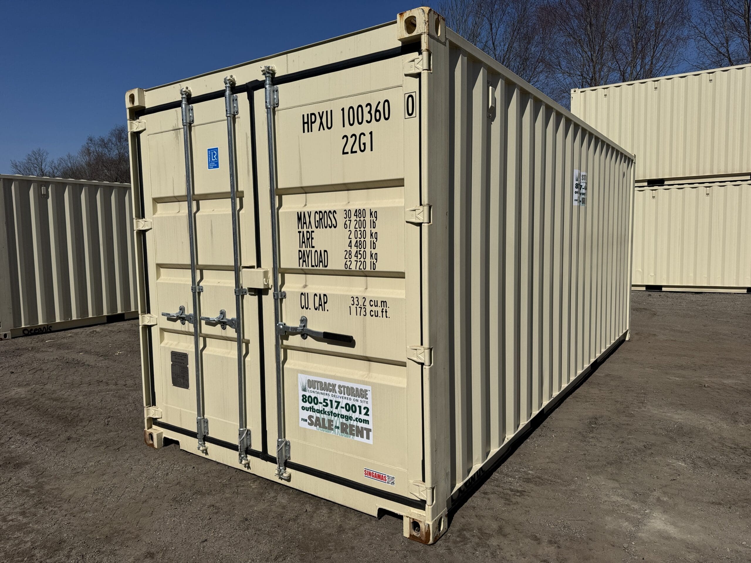 20ft New Shipping Container – Wind & Watertight – Beige — 20ft — new (image 9 of 12)
