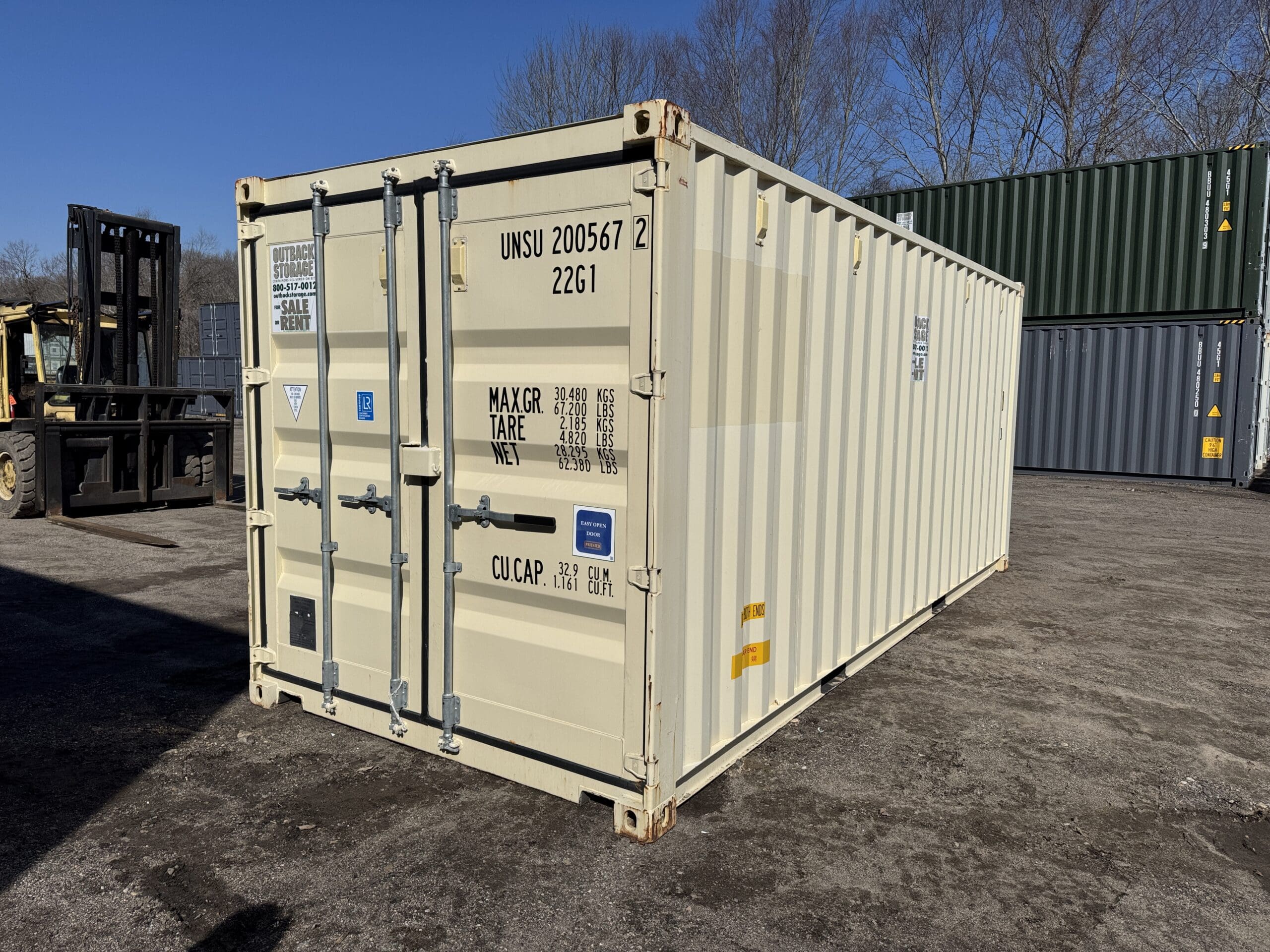 20ft Used Shipping Container – Wind & Watertight – Beige — 20ft — used (image 10 of 12)