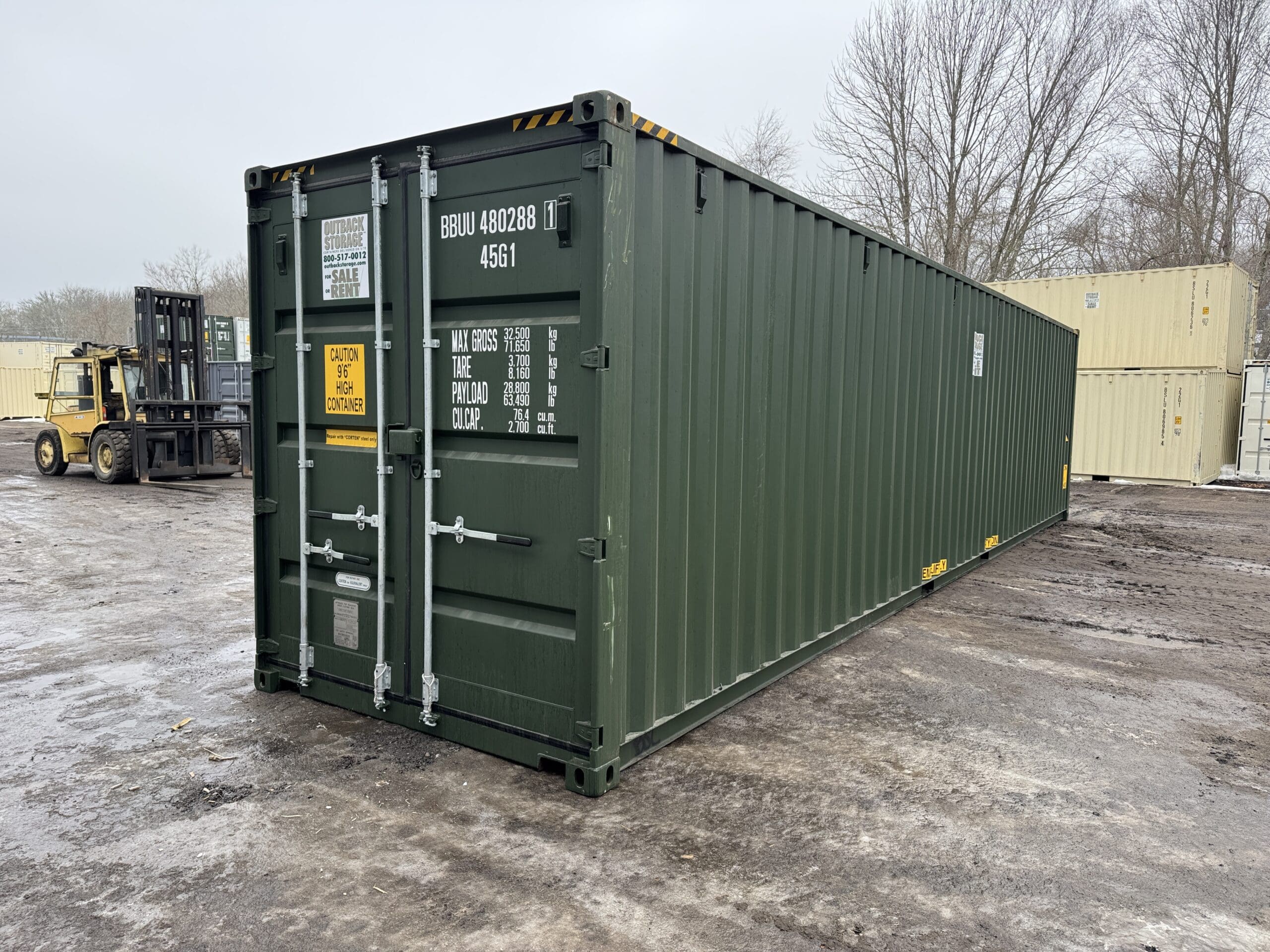 40ft New High Cube Shipping Container – Wind & Watertight – Green — 40ft — new (image 8 of 12)