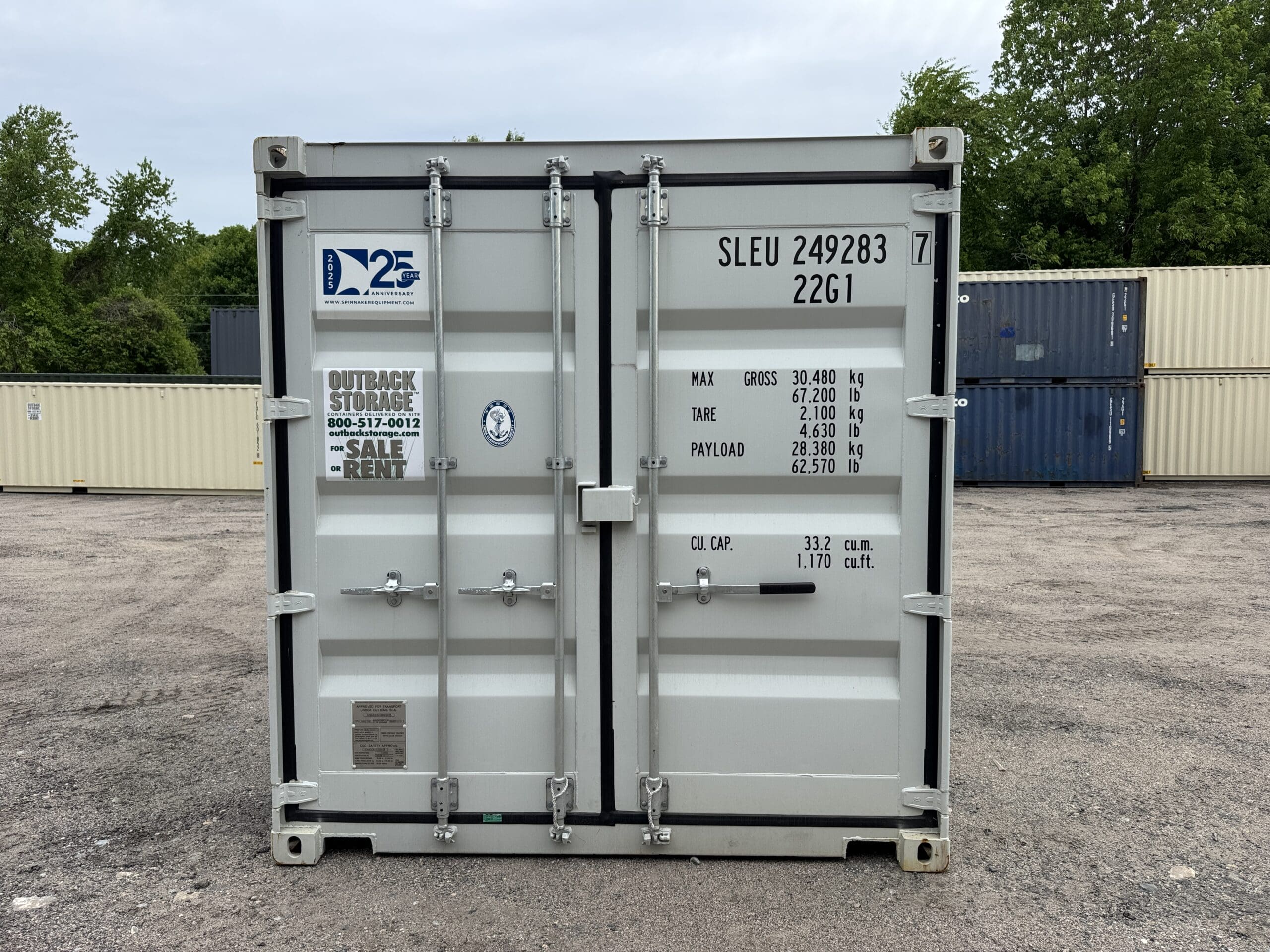 20ft New Shipping Container – Wind & Watertight – Gray — 20ft — new (image 3 of 12)