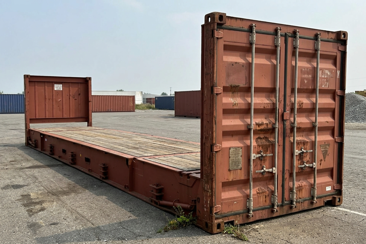 40FT x 8FT Used Flat Rack Shipping Container — 40FT — used — flat rack containers (image 5 of 6)