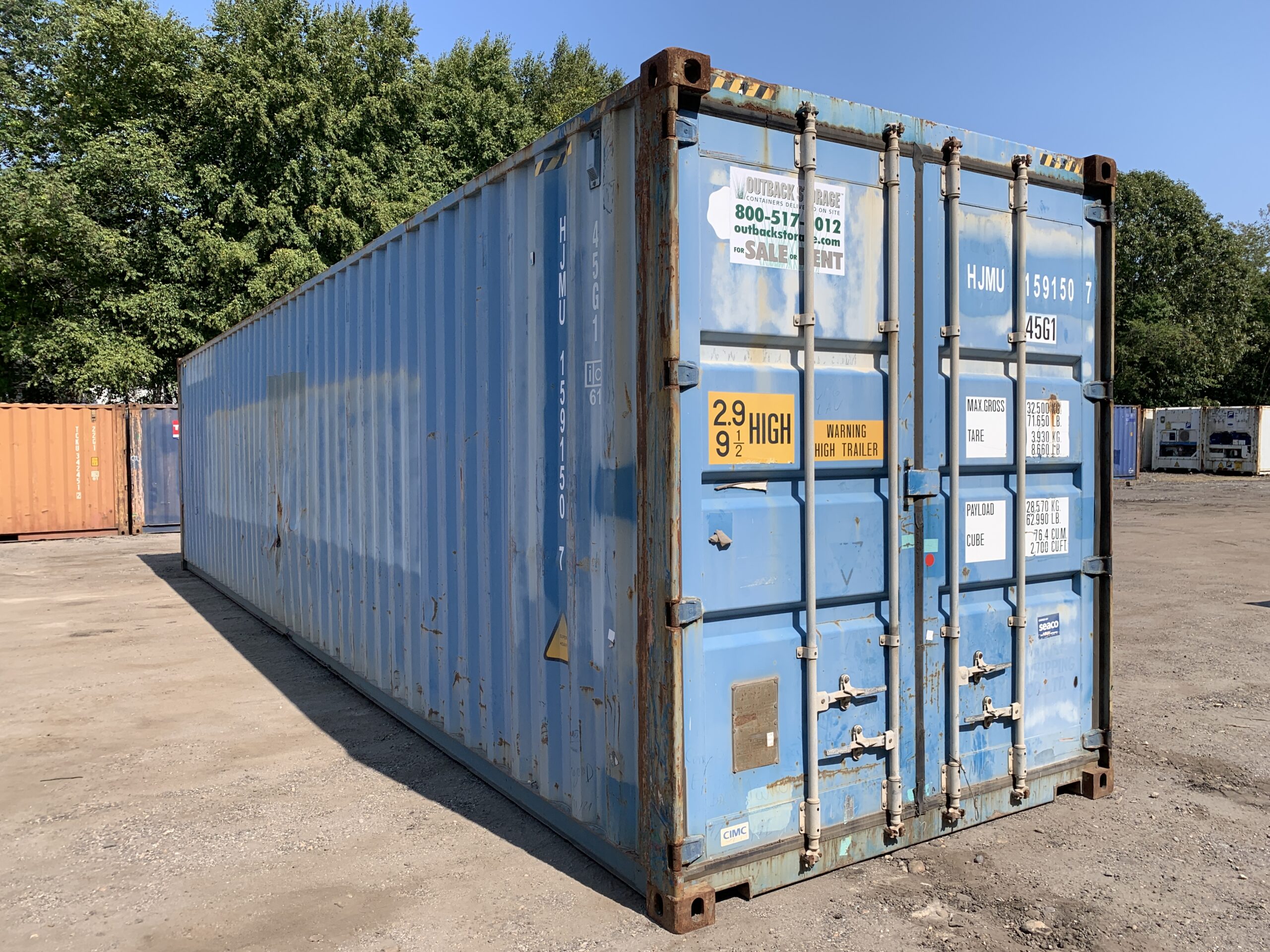 40ft Used High Cube Shipping Container – Wind & Watertight – Blue — 40ft — used (image 12 of 12)