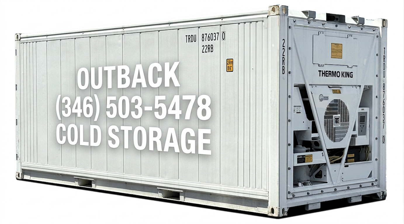 20ft New Refrigerated Shipping Container — Front Exterior View | Outback Shipping Containers 20ft New Refrigerated Shipping Container