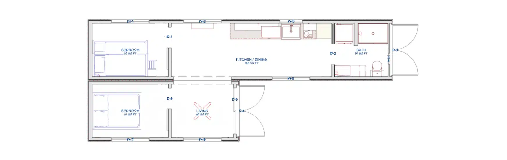 Luxury 2 Bedroom Shipping Container Home | 40ft + 20ft Modern Container House | The Fulton — 20ft — new (image 14 of 14)