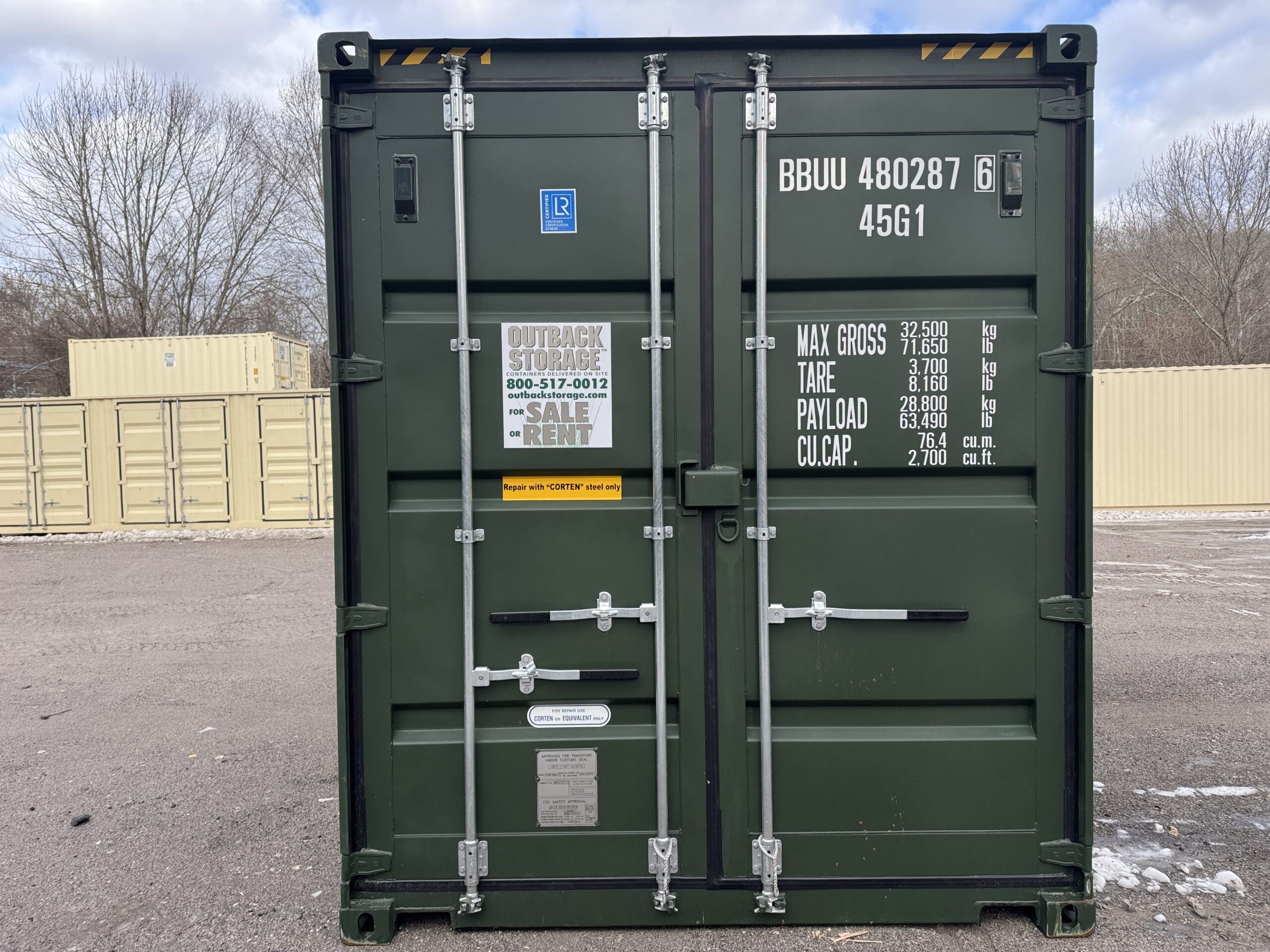40ft New High Cube Shipping Container – Wind & Watertight – Green — 40ft — new (image 3 of 12)