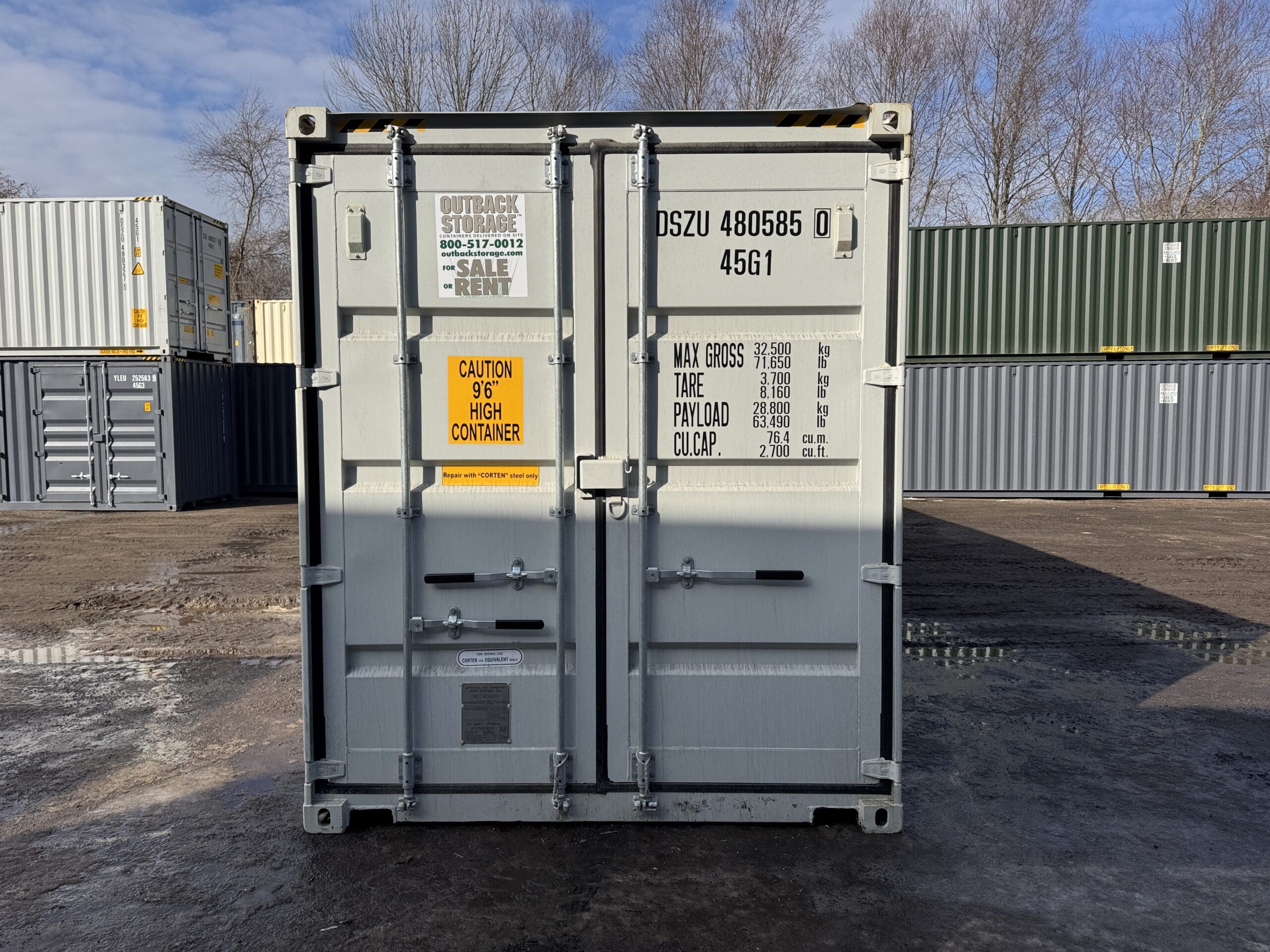 40ft New High Cube Shipping Container – Wind & Watertight – Gray — 40ft — new (image 3 of 12)