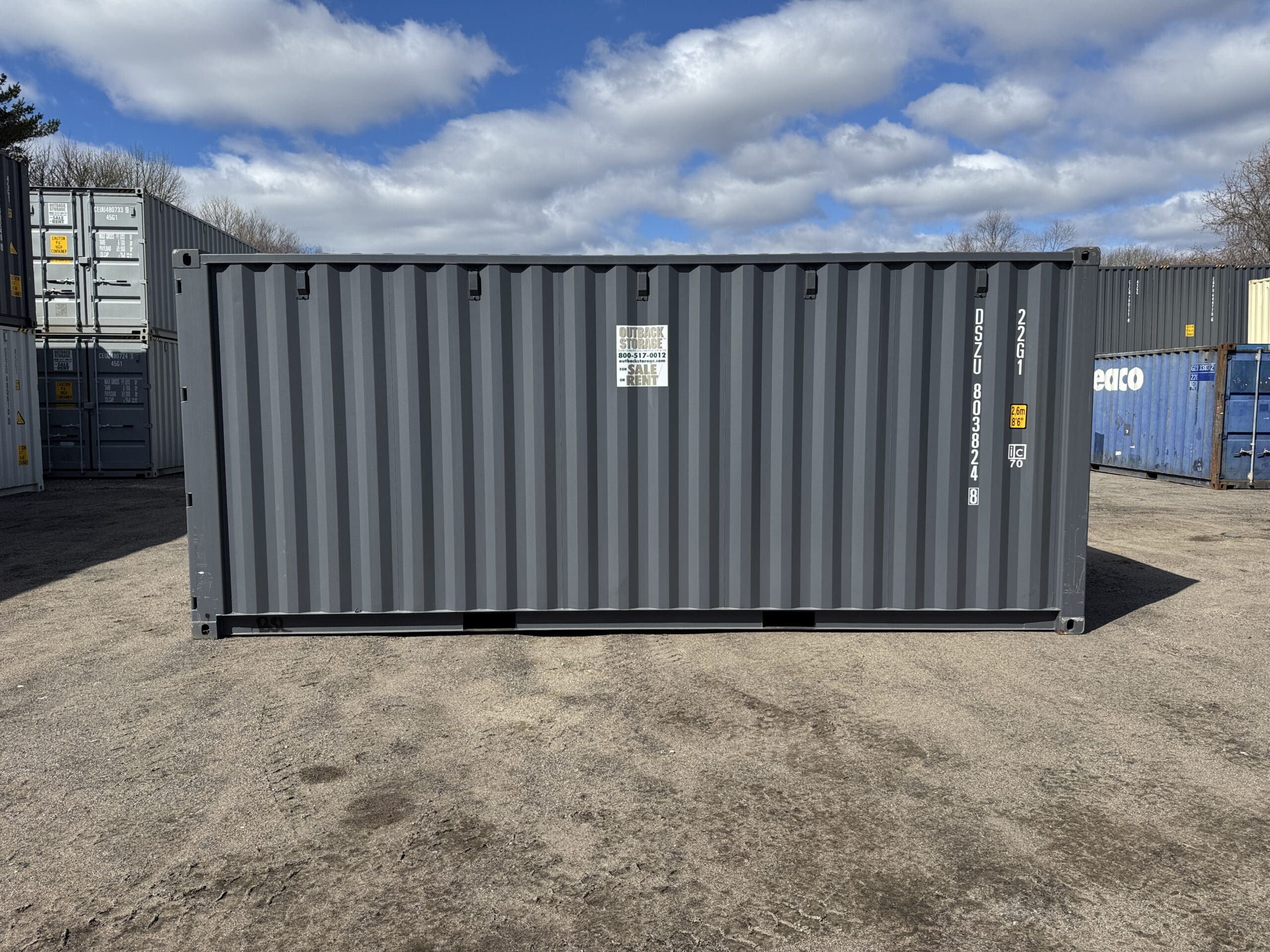 20ft New Shipping Container – Wind & Watertight – Gray — 20ft — new (image 9 of 12)