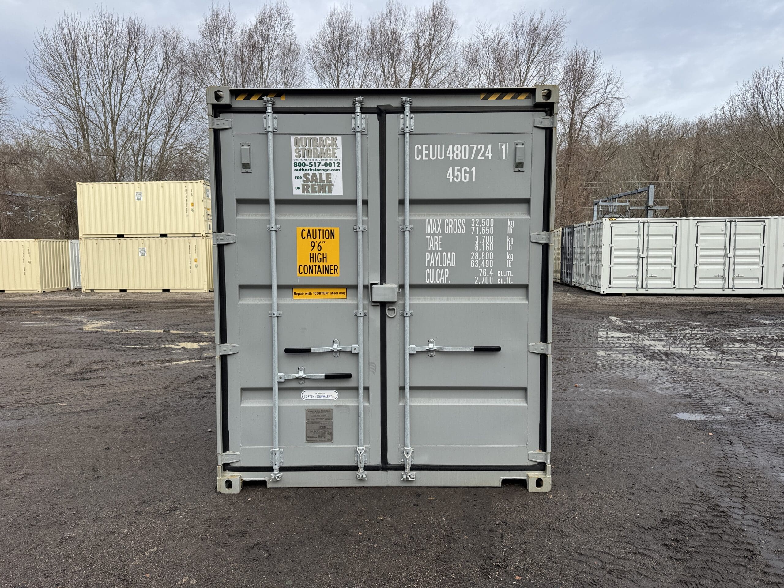 40ft New High Cube Shipping Container – Wind & Watertight – Gray — 40ft — new (image 3 of 12)
