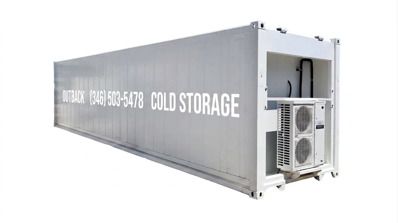 Single-Phase 40ft Refurbished Refrigerated Container Low Temp for Sale — Front Exterior View Single-Phase 40ft Refurbished High Cube Refrigerated Container Low Temp