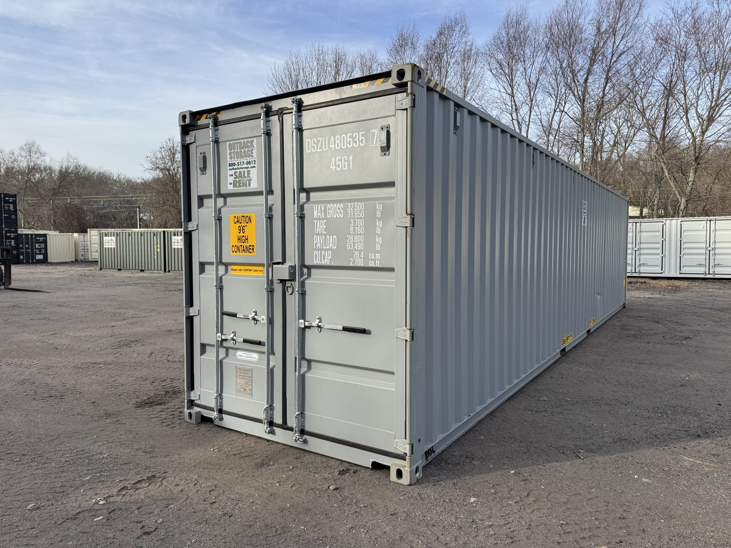 40ft New High Cube Shipping Container – Wind & Watertight – Gray — 40ft — new (image 8 of 12)