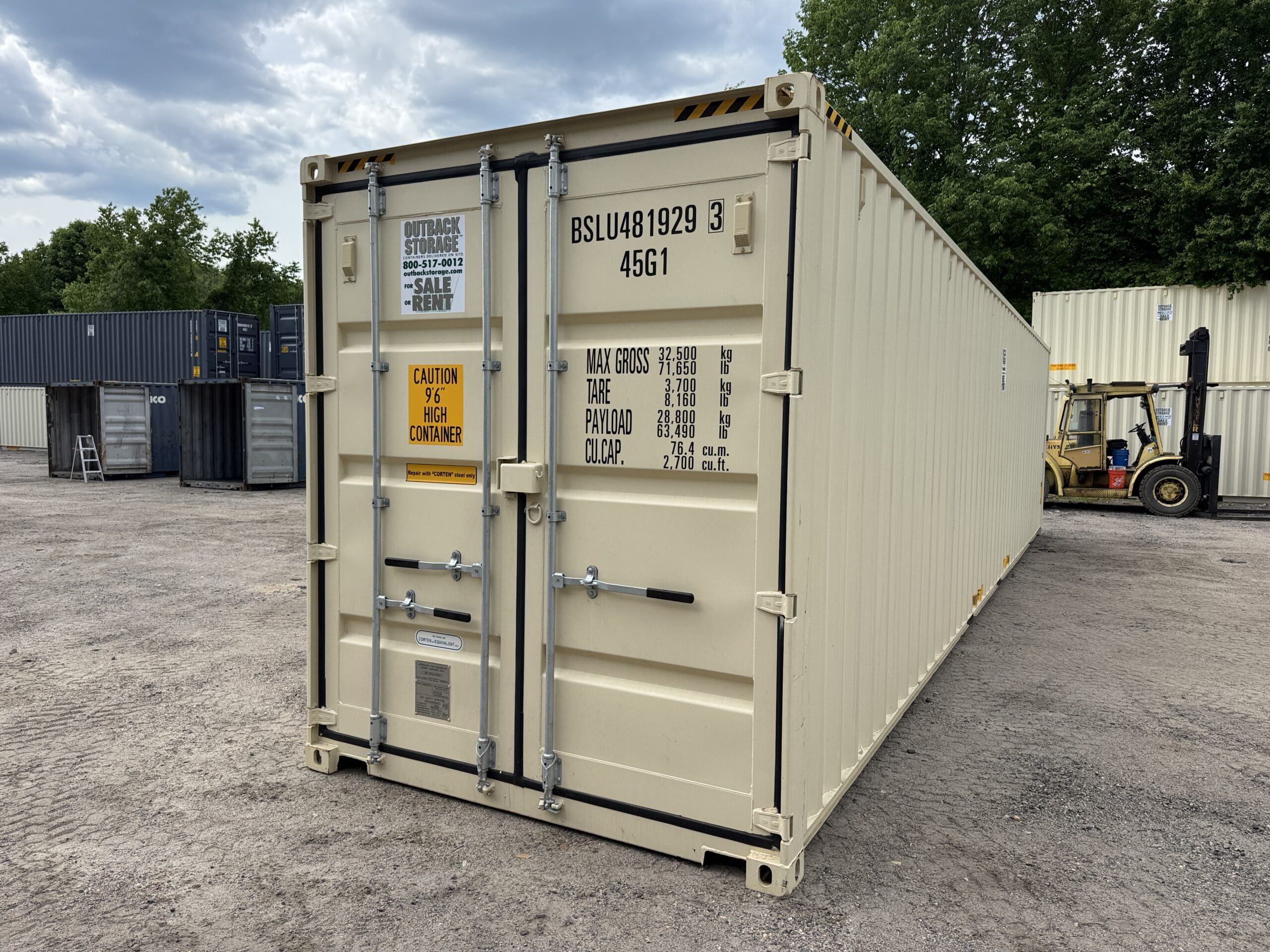 40ft New High Cube Shipping Container – Wind & Watertight – Beige — 40ft — new (image 8 of 12)