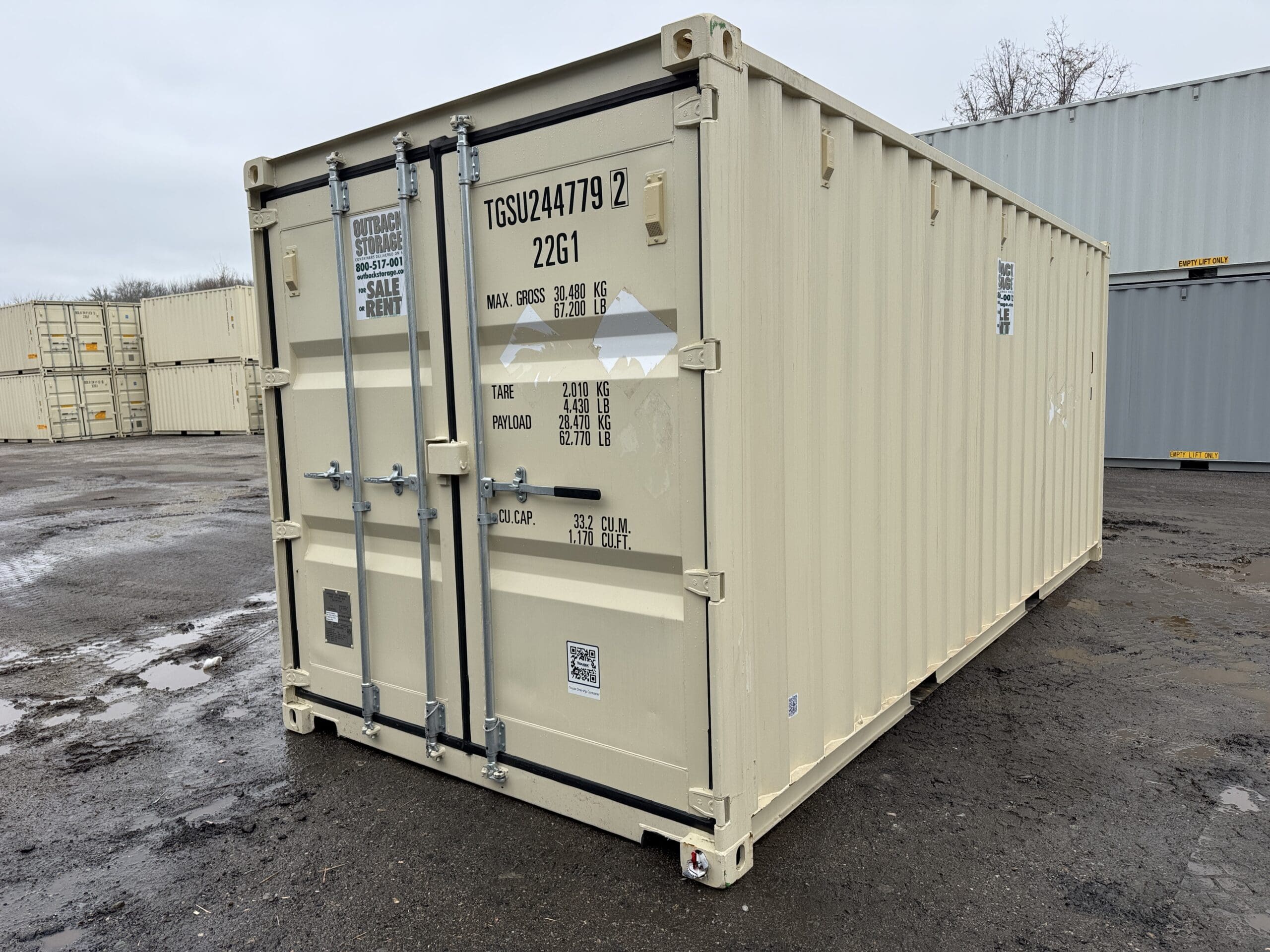 20ft New Shipping Container – Wind & Watertight – Beige — 20ft — new (image 9 of 12)