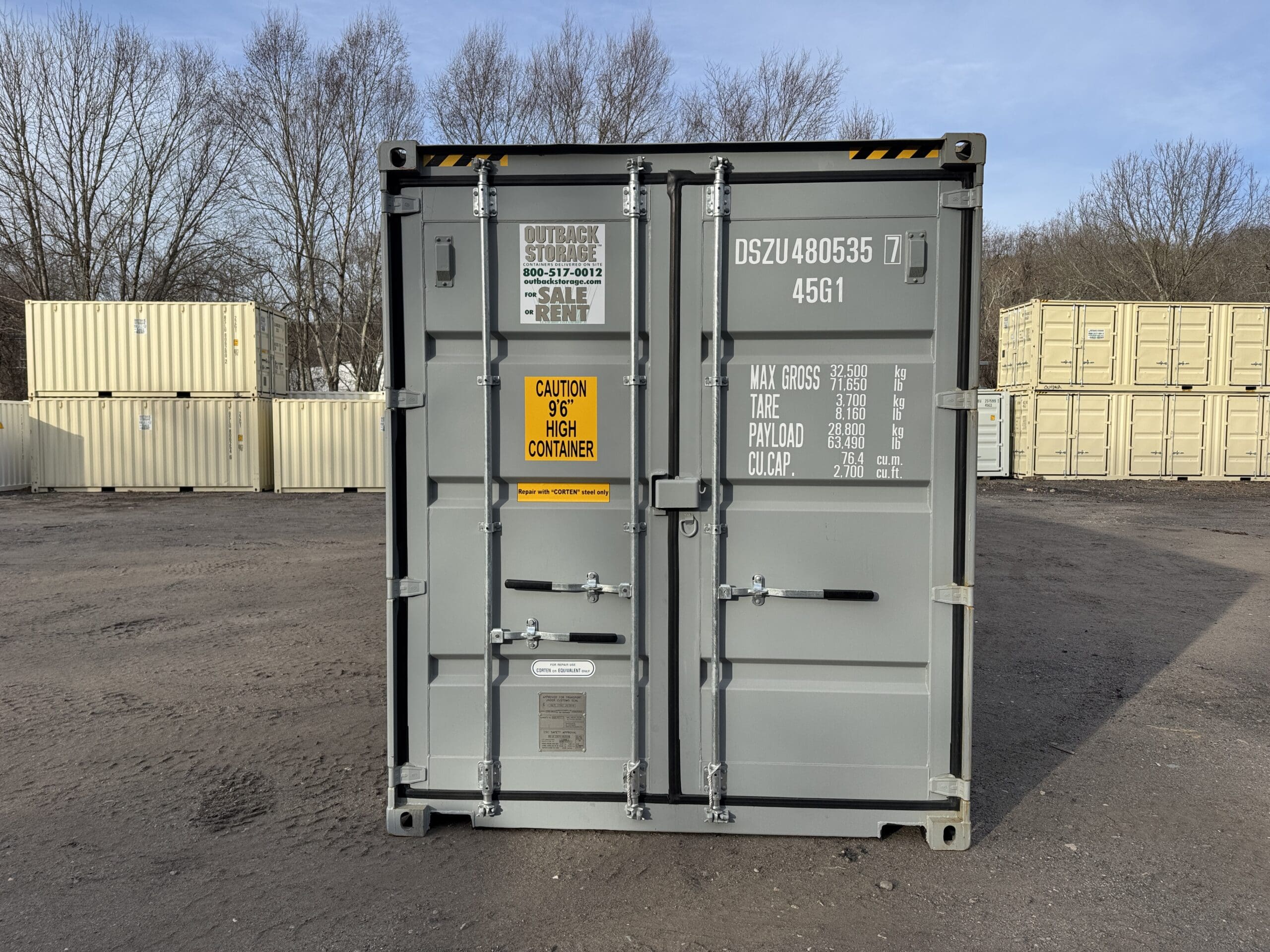 40ft New High Cube Shipping Container – Wind & Watertight – Gray — 40ft — new (image 3 of 12)