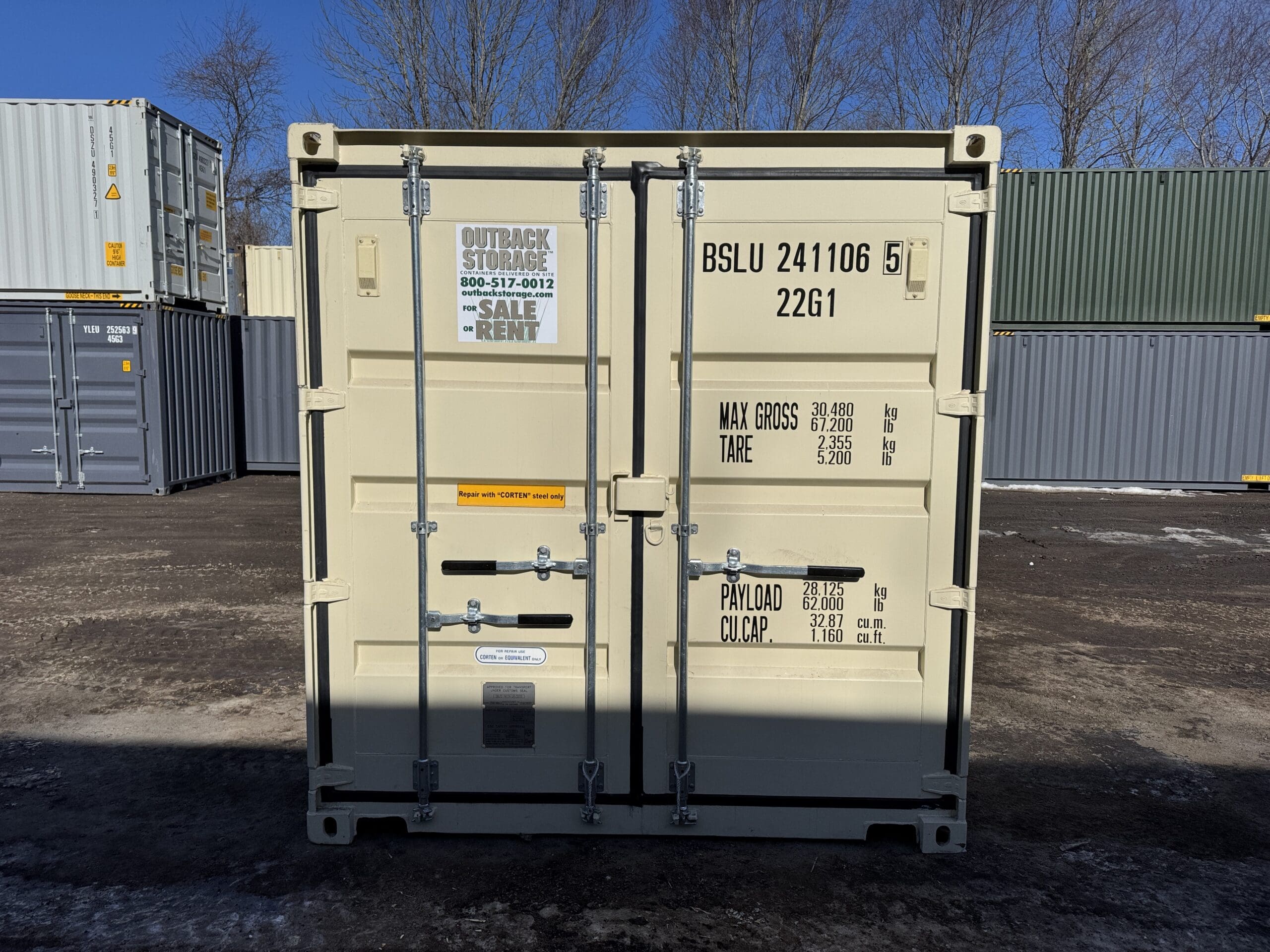 20ft New Shipping Container – Wind & Watertight – Beige — 20ft — new (image 3 of 12)