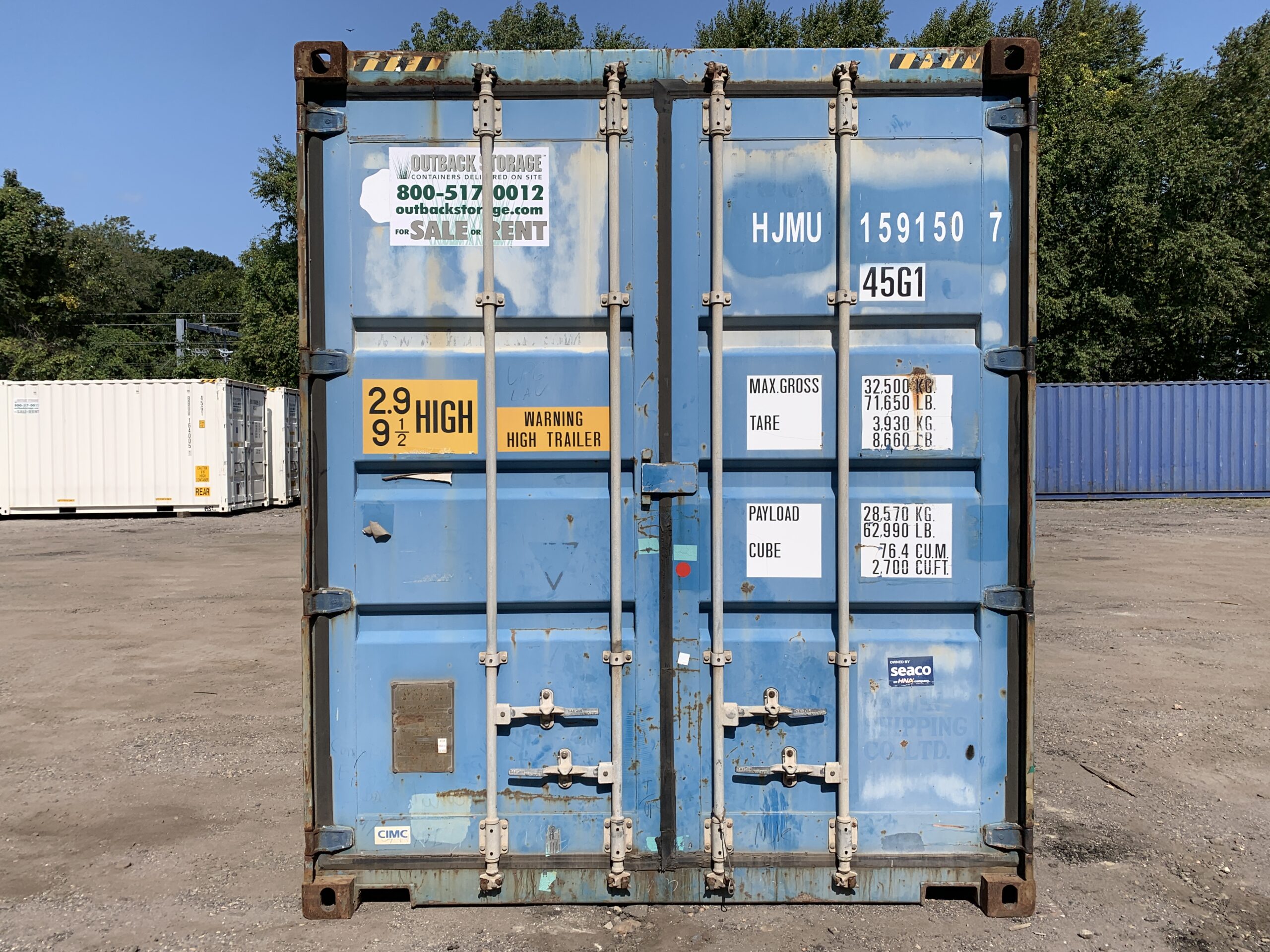 40ft Used High Cube Shipping Container – Wind & Watertight – Blue — 40ft — used (image 4 of 12)