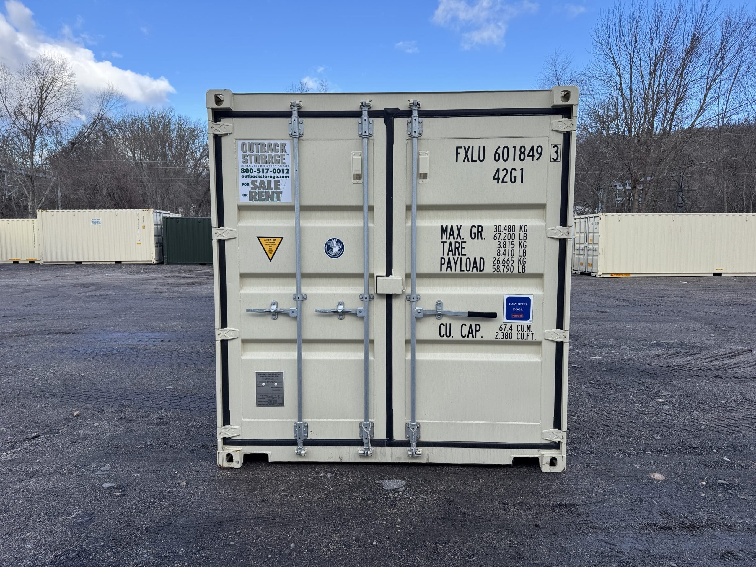 40ft New Shipping Container – Wind & Watertight – Beige — 40ft — new (image 3 of 12)