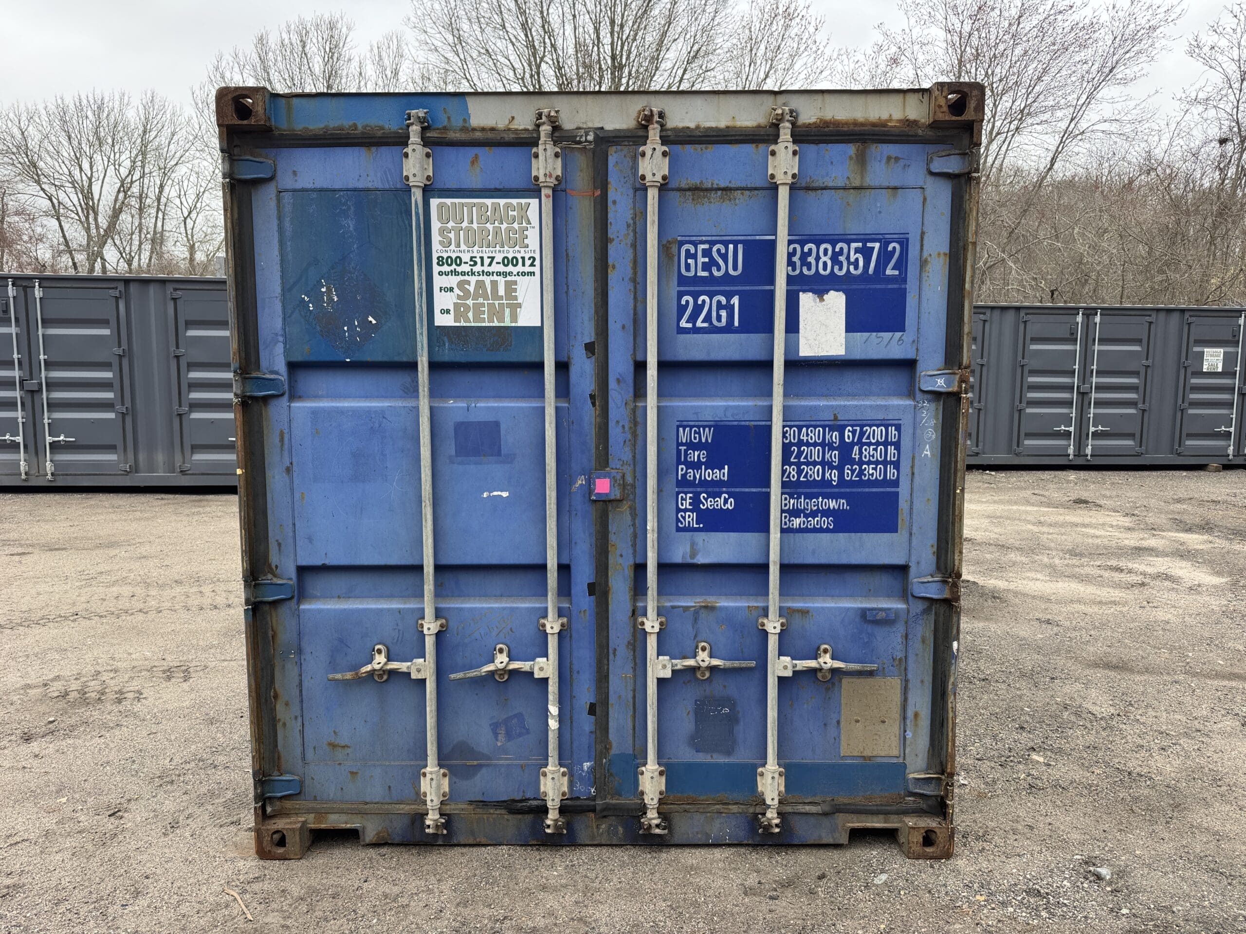 20ft Used Shipping Container – Wind & Watertight – Blue — 20ft — used (image 3 of 12)