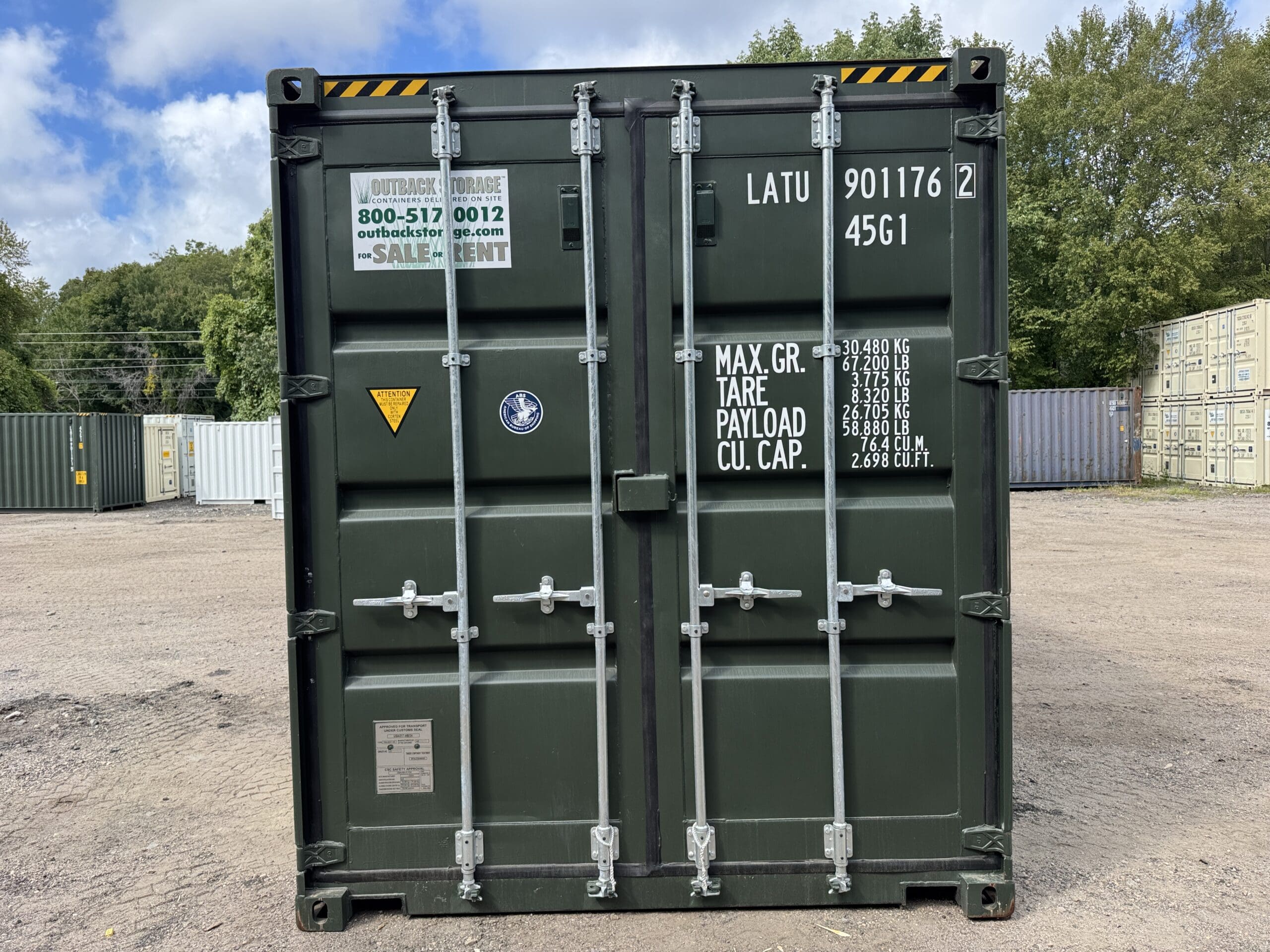 40ft New High Cube Shipping Container – Wind & Watertight – Green — 40ft — new (image 3 of 12)