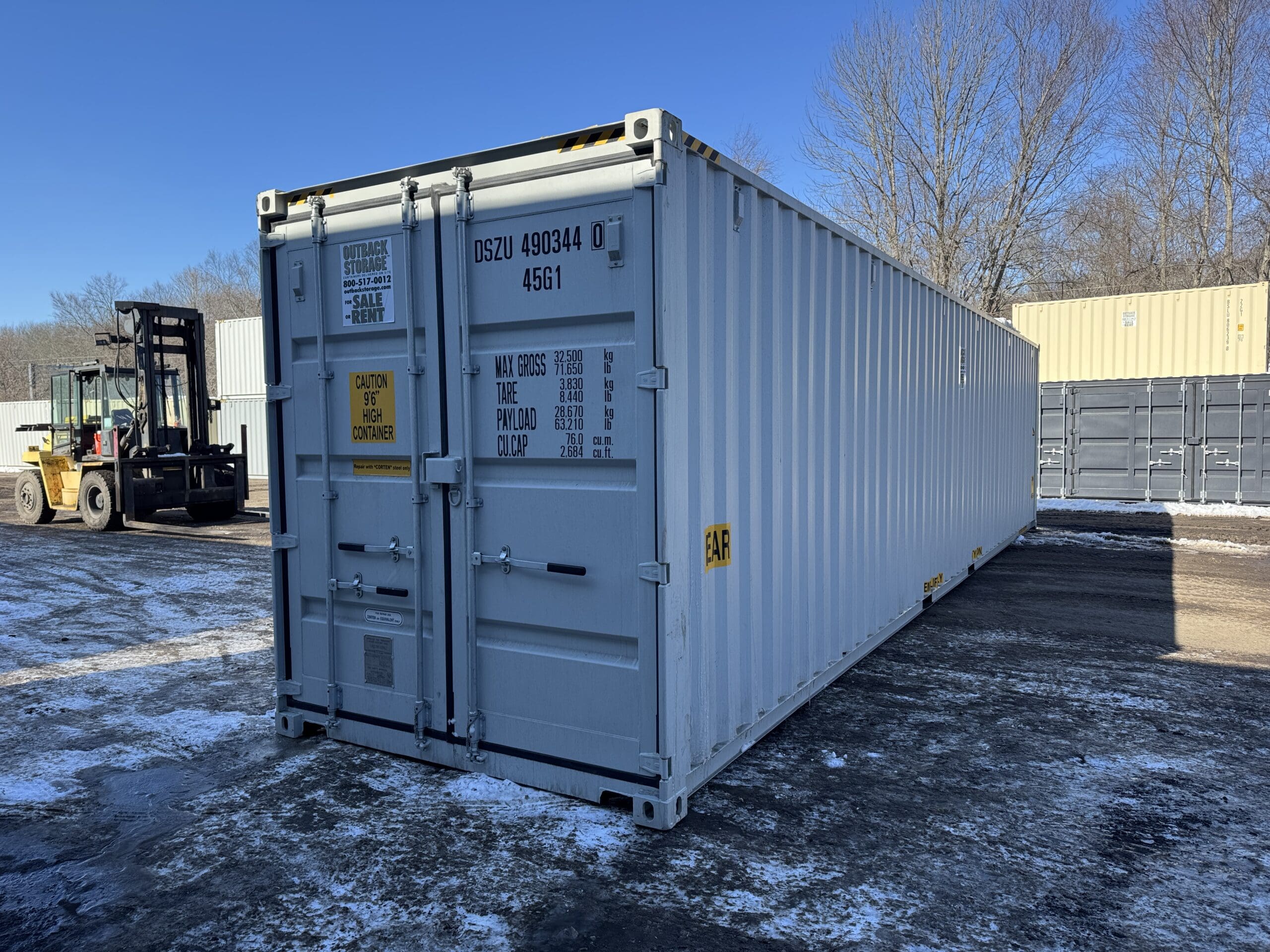 40ft New High Cube Shipping Container – Wind & Watertight – Gray — 40ft — new (image 8 of 12)