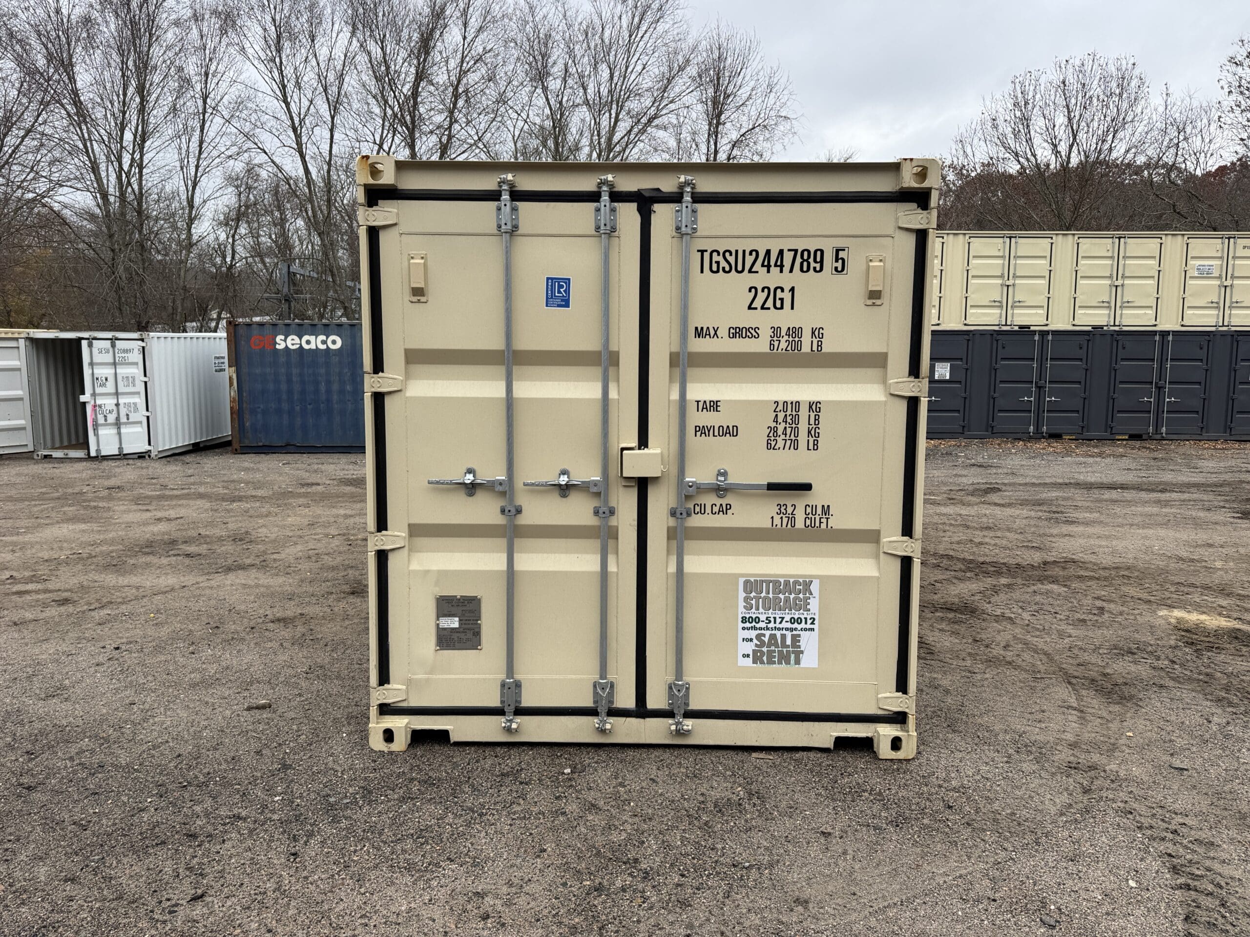 20ft New Shipping Container – Wind & Watertight – Beige — 20ft — new (image 3 of 12)