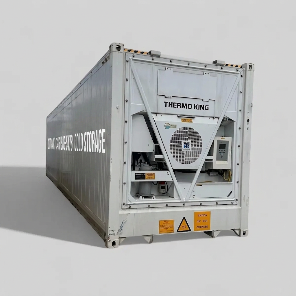 40ft High Thermo King Refrigerated Container – One Trip/ 2023 for Sale — Front Exterior View 40ft High Thermo King Refrigerated Container – One Trip/ 2023 — 40ft refrigerated container (image 1 of 4)