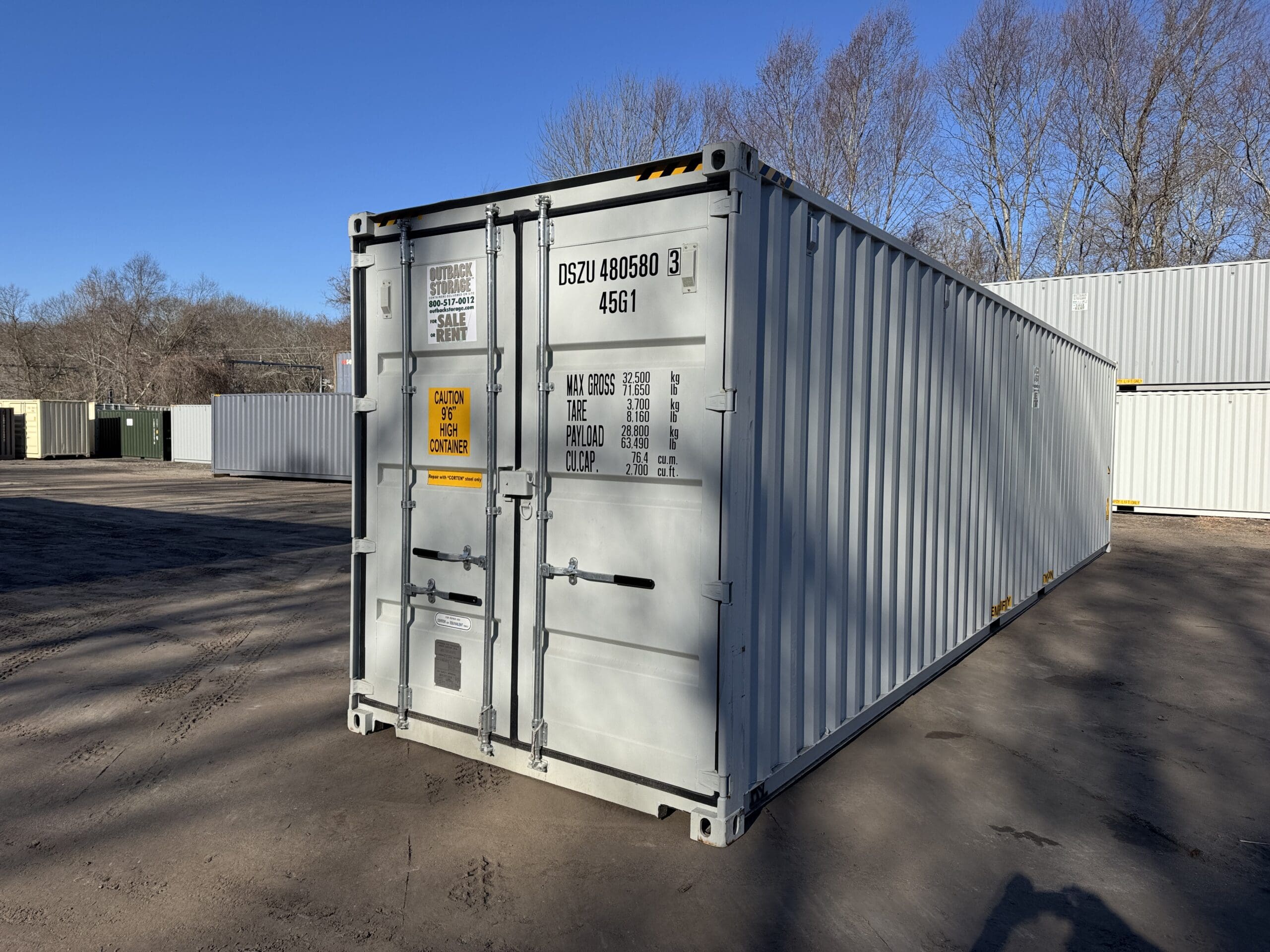 40ft New High Cube Shipping Container – Wind & Watertight – Gray — 40ft — new (image 8 of 12)