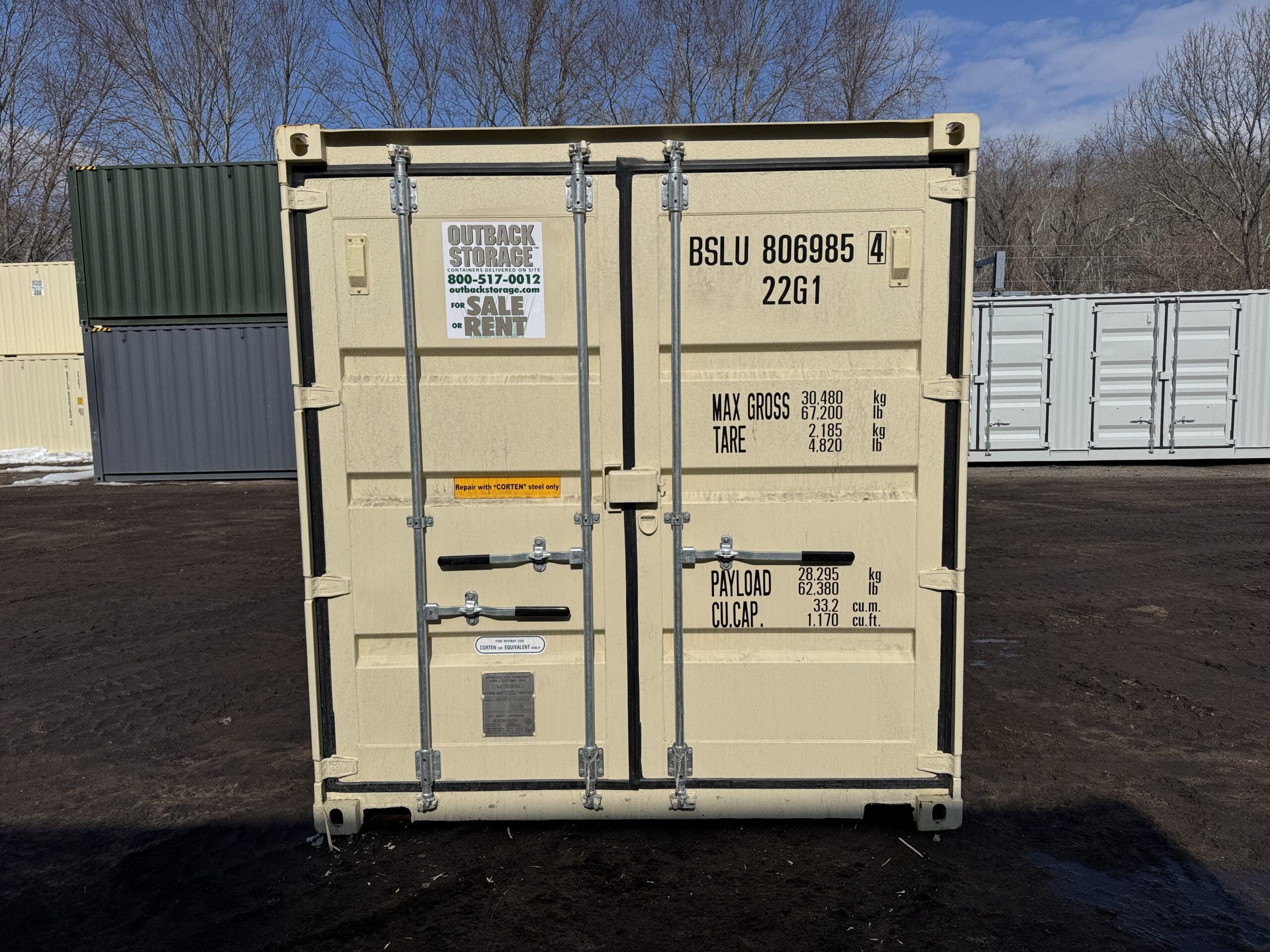 20ft New Shipping Container – Wind & Watertight – Beige — 20ft — new (image 3 of 12)