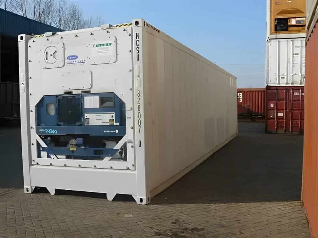 40Ft High Cube Refrigerated Containers — Front Exterior View | Outback Shipping Containers 40Ft High Cube Refrigerated Containers – Reefers — 40ft — used (image 1 of 4)