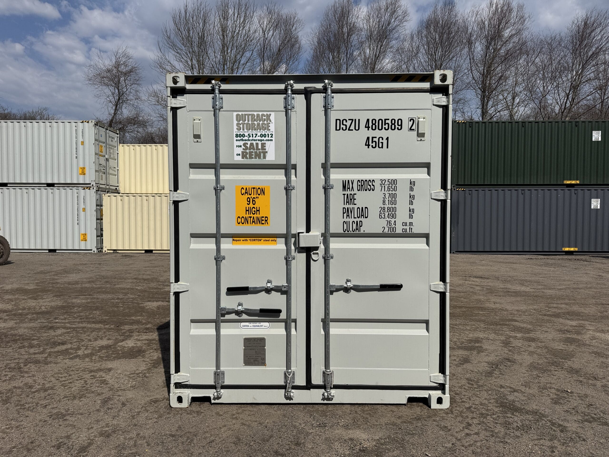 40ft New High Cube Shipping Container – Wind & Watertight – Gray — 40ft — new (image 3 of 12)