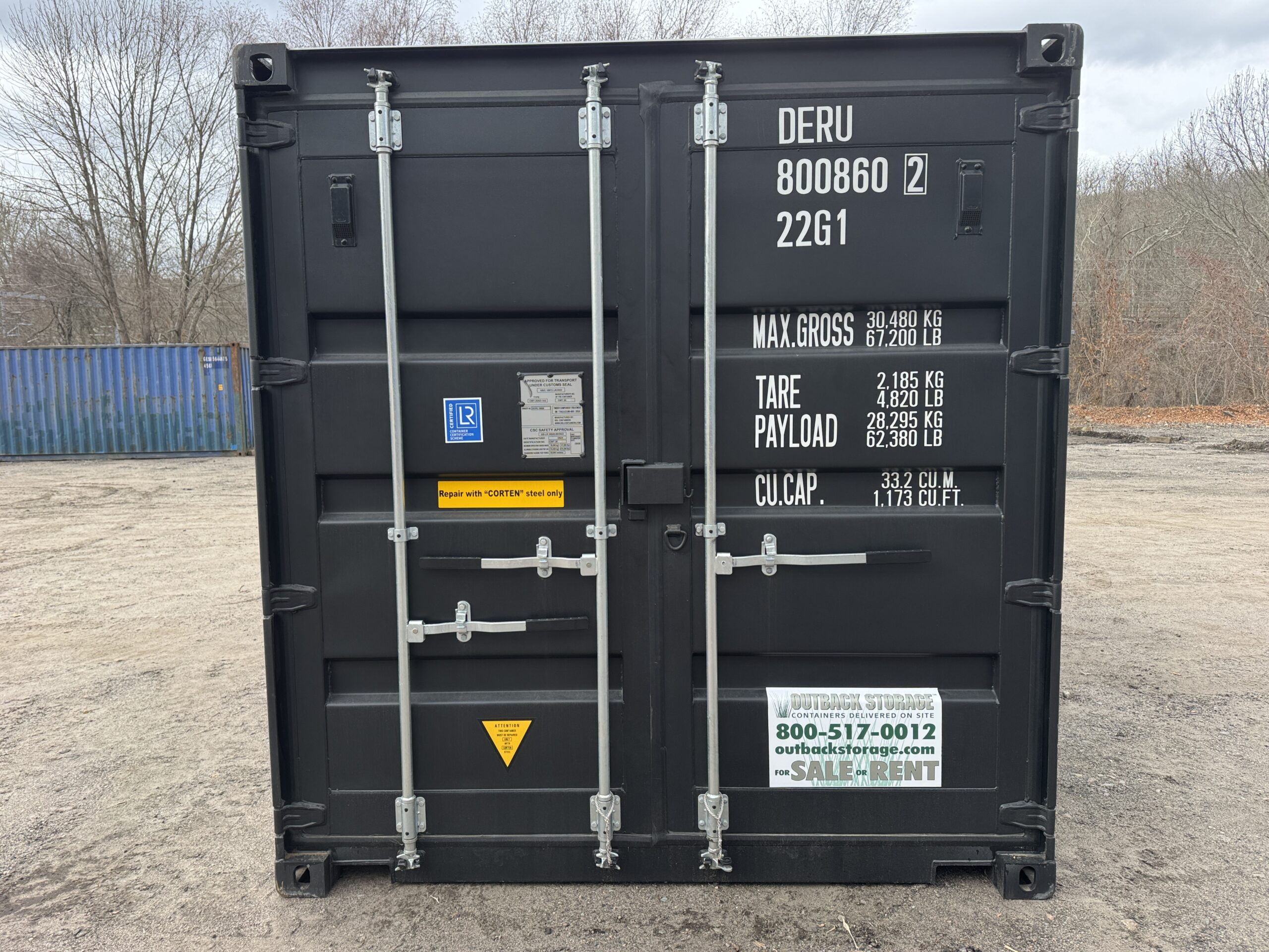 20ft New Shipping Container – Wind & Watertight – Black — 20ft — new (image 3 of 12)