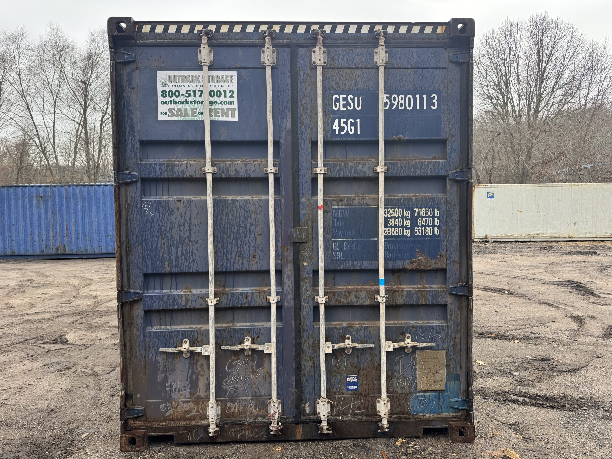 40ft Used High Cube Shipping Container – Wind & Watertight – Blue — 40ft — used (image 2 of 12)