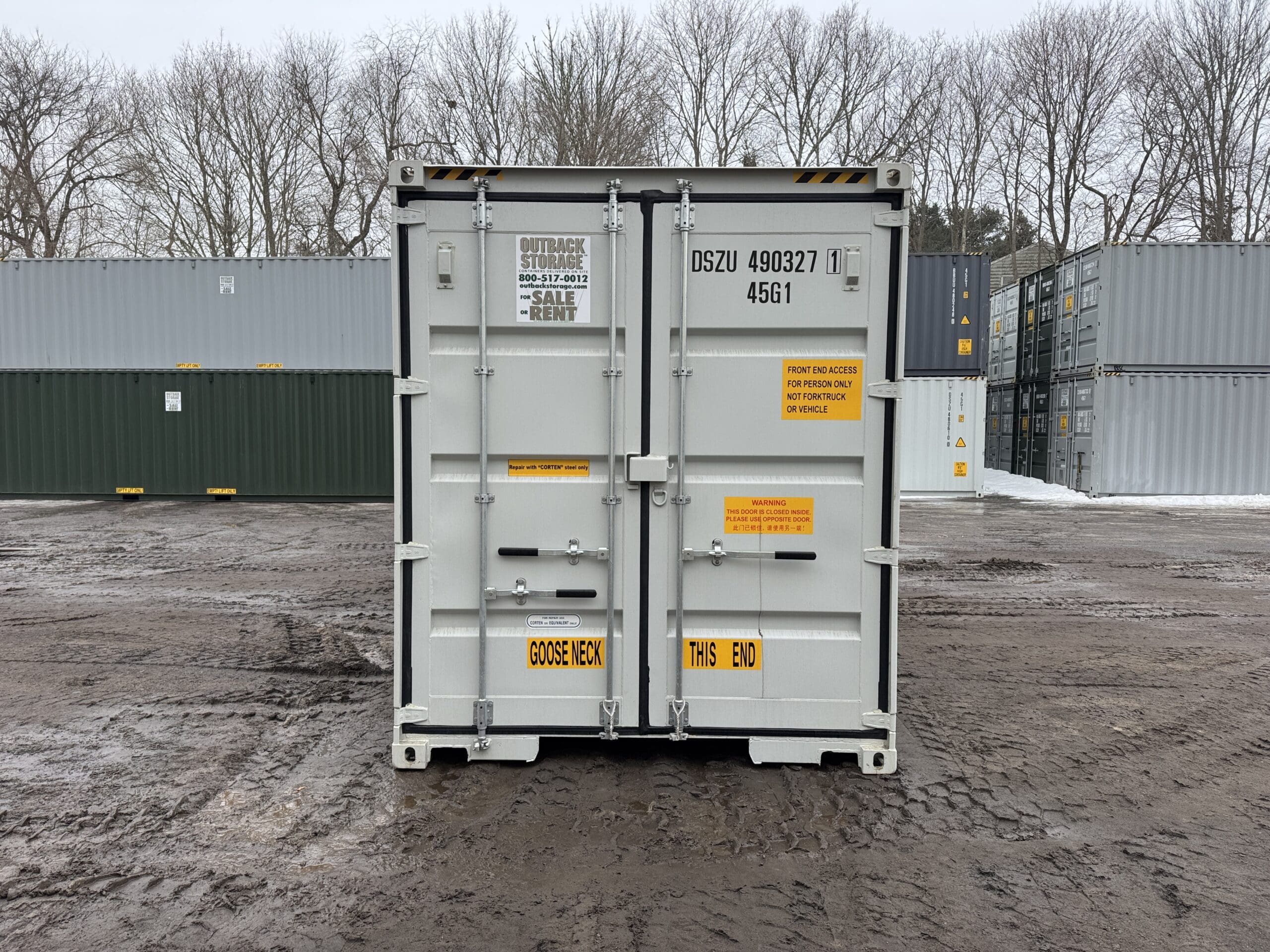 40ft New High Cube Shipping Container – Wind & Watertight – Gray — 40ft — new (image 11 of 12)