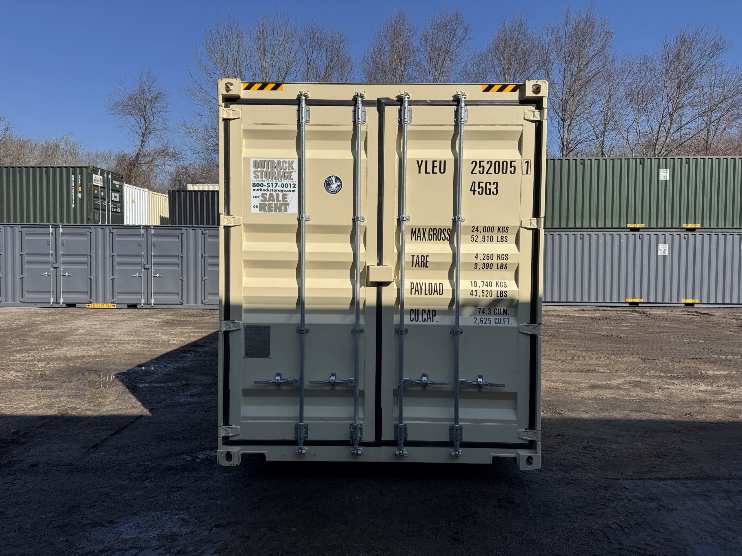 40ft New High Cube Shipping Container – Wind & Watertight – Beige — 40ft — new (image 3 of 12)