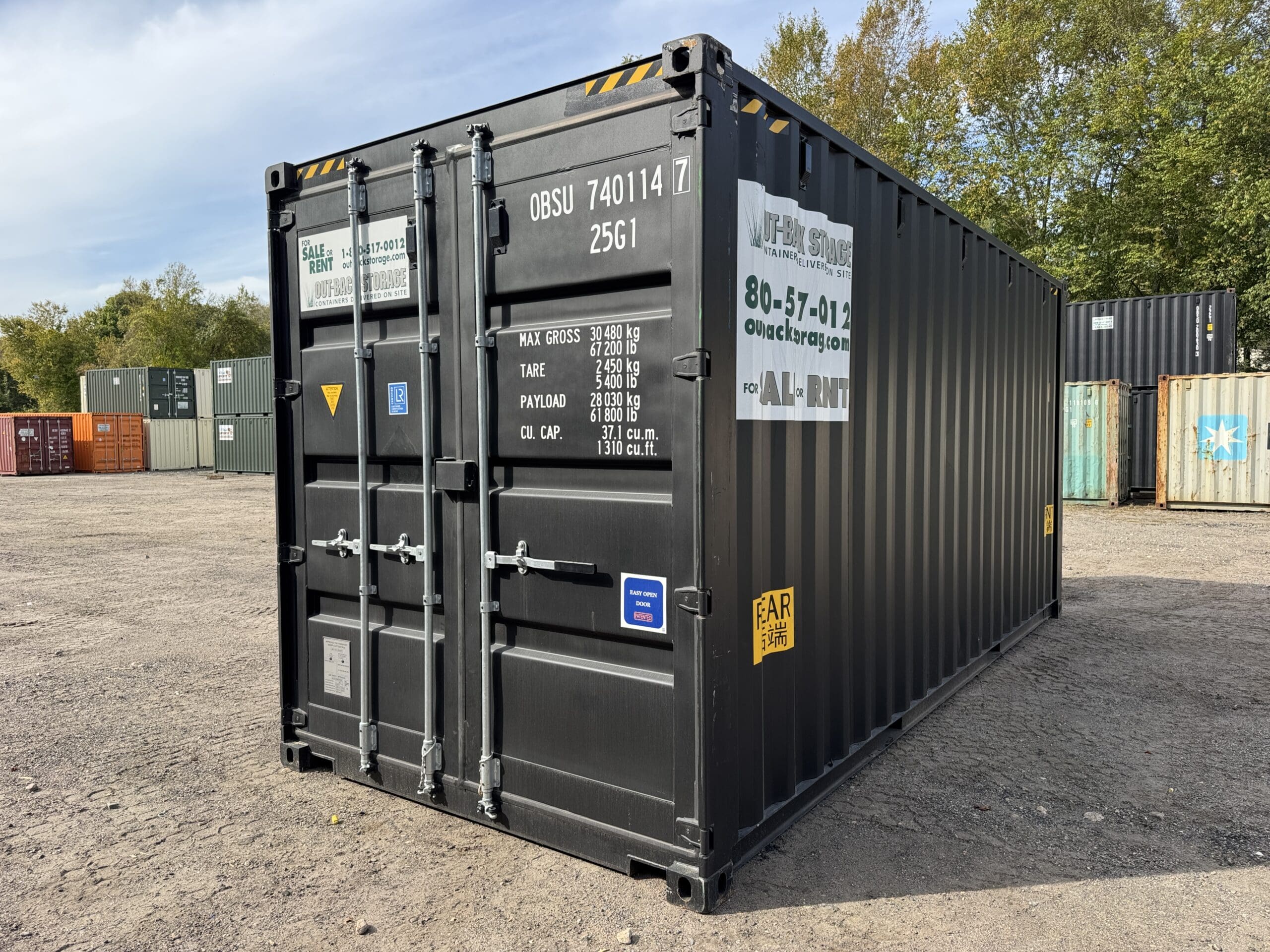 20ft New High Cube Shipping Container – Wind & Watertight – Black — 20ft — new (image 11 of 12)