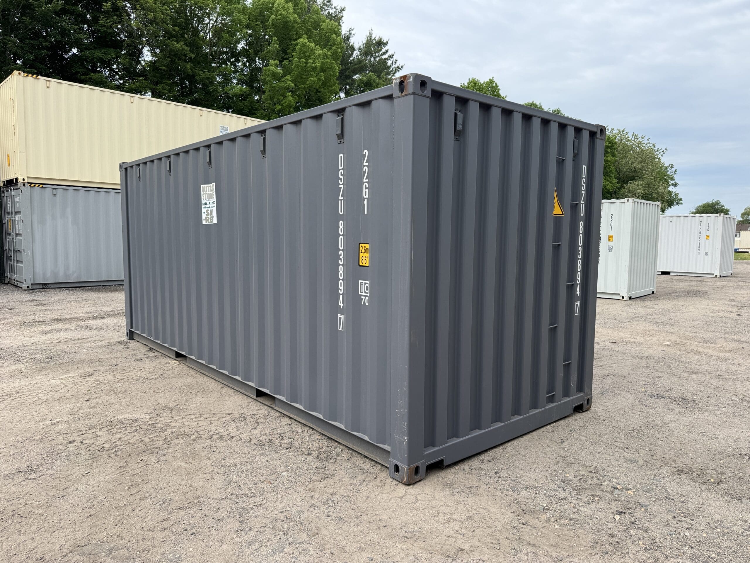 20ft New Shipping Container – Wind & Watertight – Gray — 20ft — new (image 10 of 12)