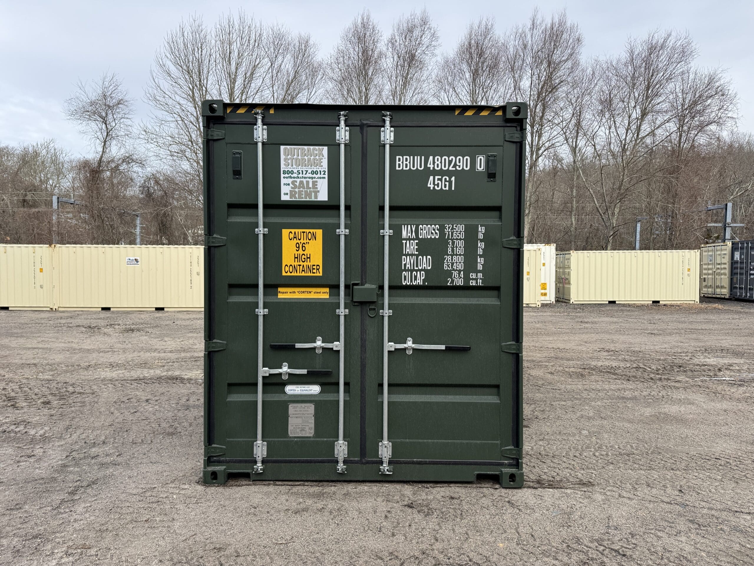 40ft New High Cube Shipping Container – Wind & Watertight – Green — 40ft — new (image 3 of 12)
