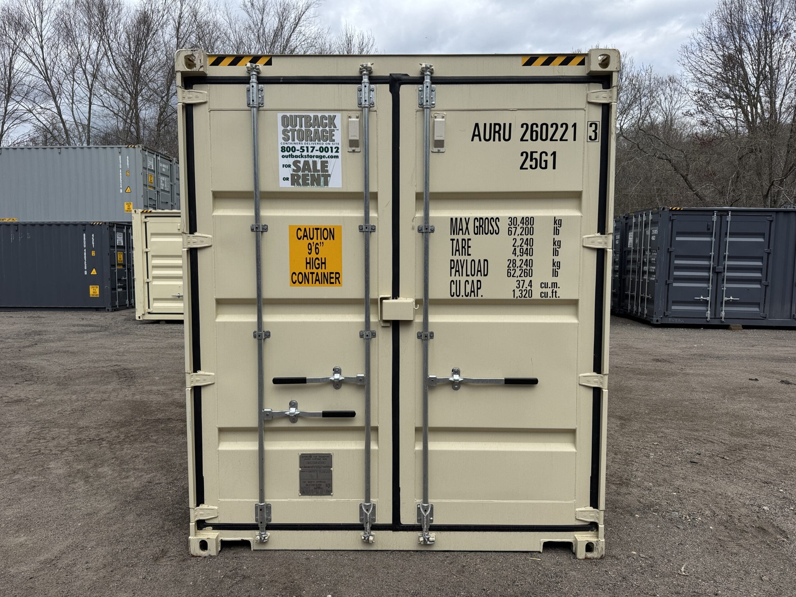 20ft New High Cube Shipping Container – Wind & Watertight – Beige — 20ft — new (image 7 of 12)