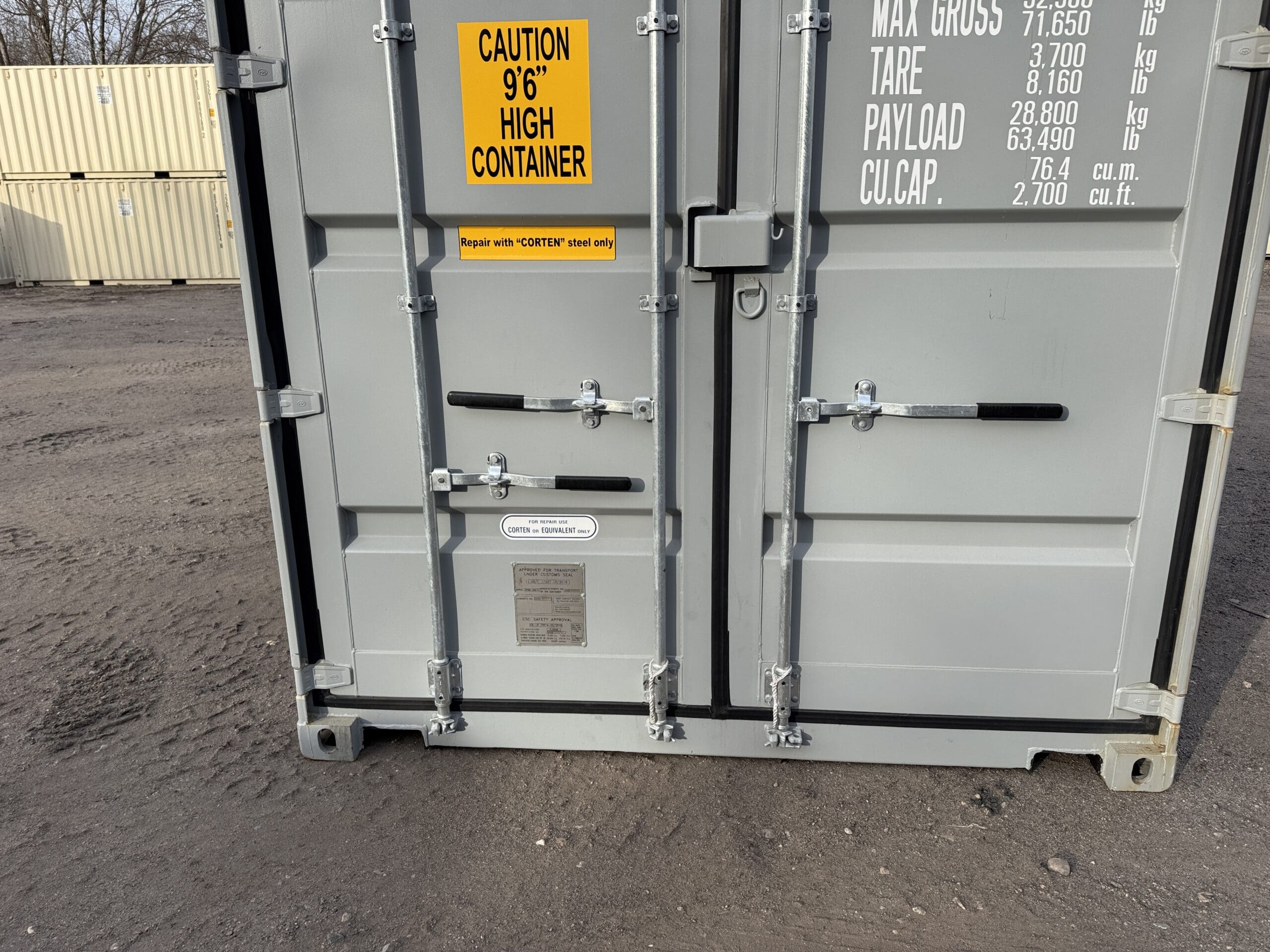 40ft New High Cube Shipping Container – Wind & Watertight – Gray — 40ft — new (image 6 of 12)
