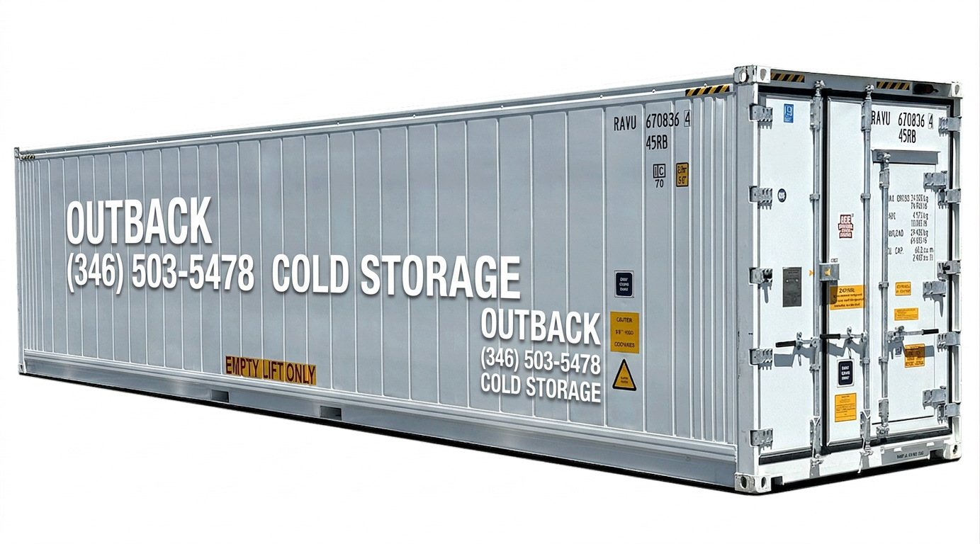 40ft New Refrigerated Shipping Container — Front Exterior View | Outback Shipping Containers 40ft New Refrigerated Shipping Container