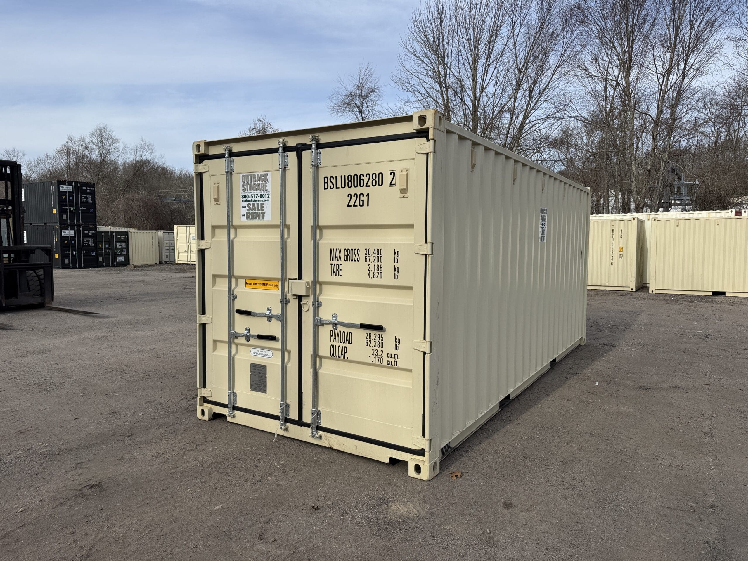 20ft New Shipping Container – Wind & Watertight – Beige — 20ft — new (image 8 of 12)