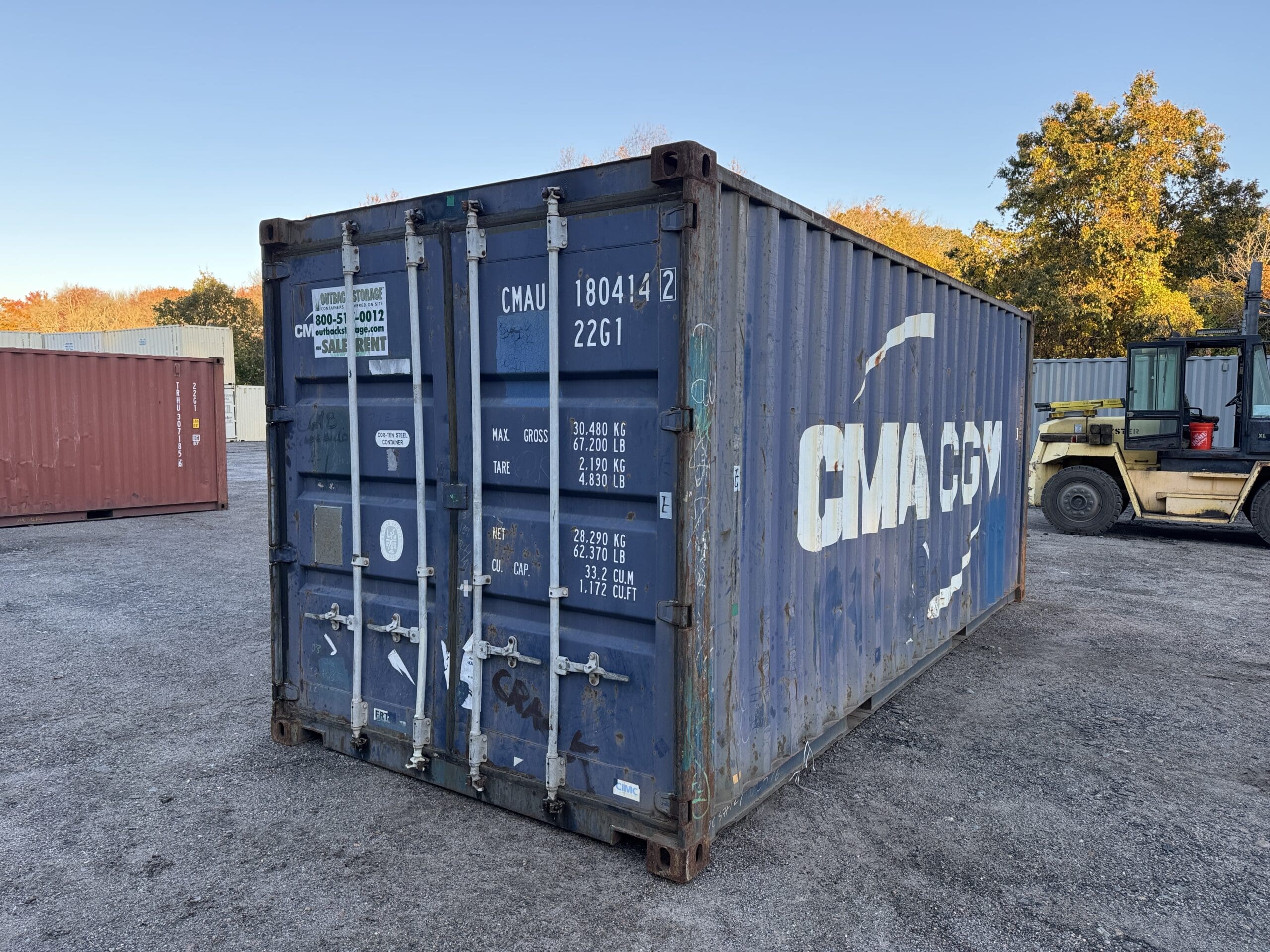 20ft Used Shipping Container – Wind & Watertight – Blue — 20ft — used (image 7 of 12)