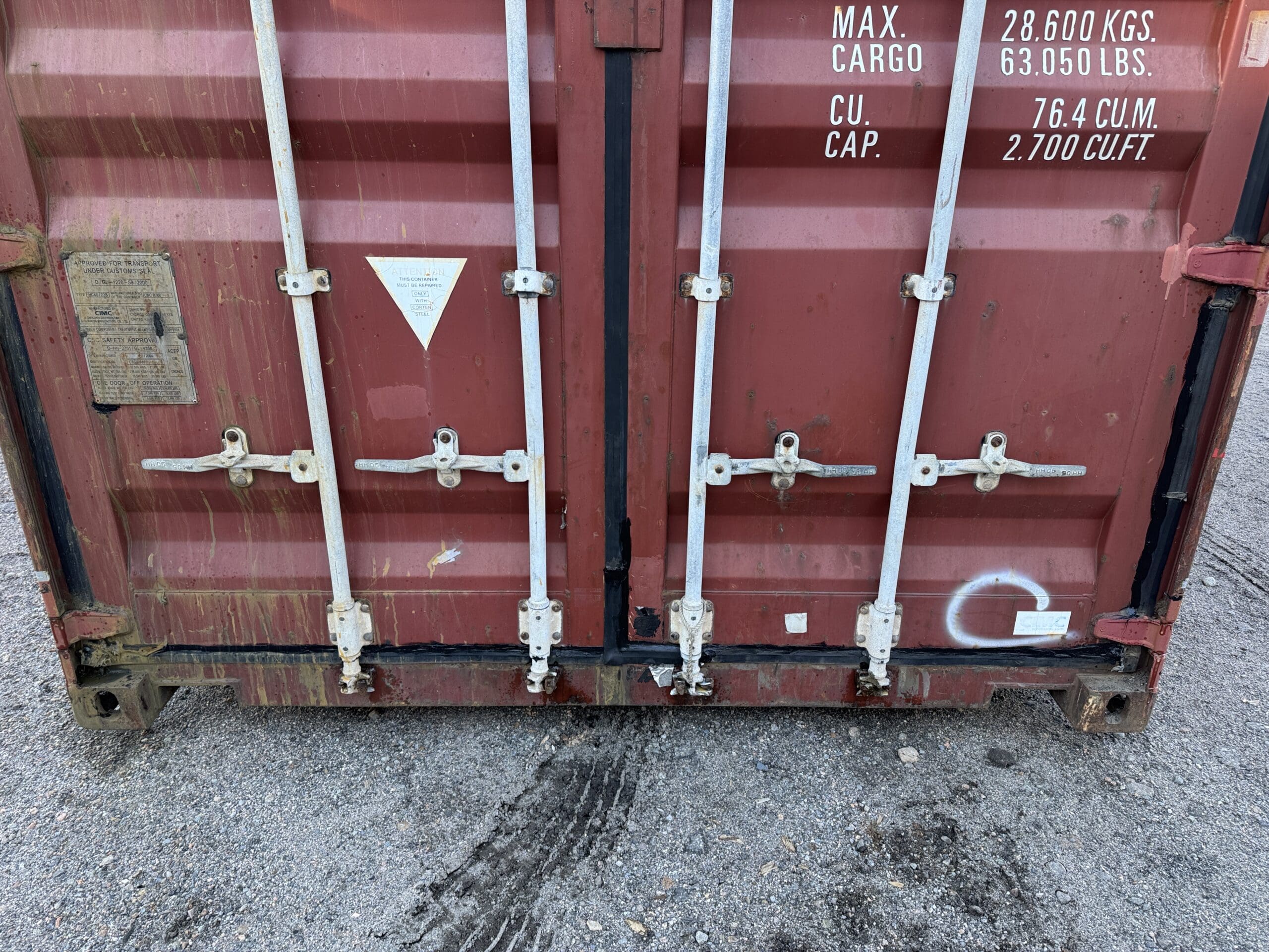 40ft Used High Cube Shipping Container – Wind & Watertight – Red — 40ft — used (image 5 of 12)