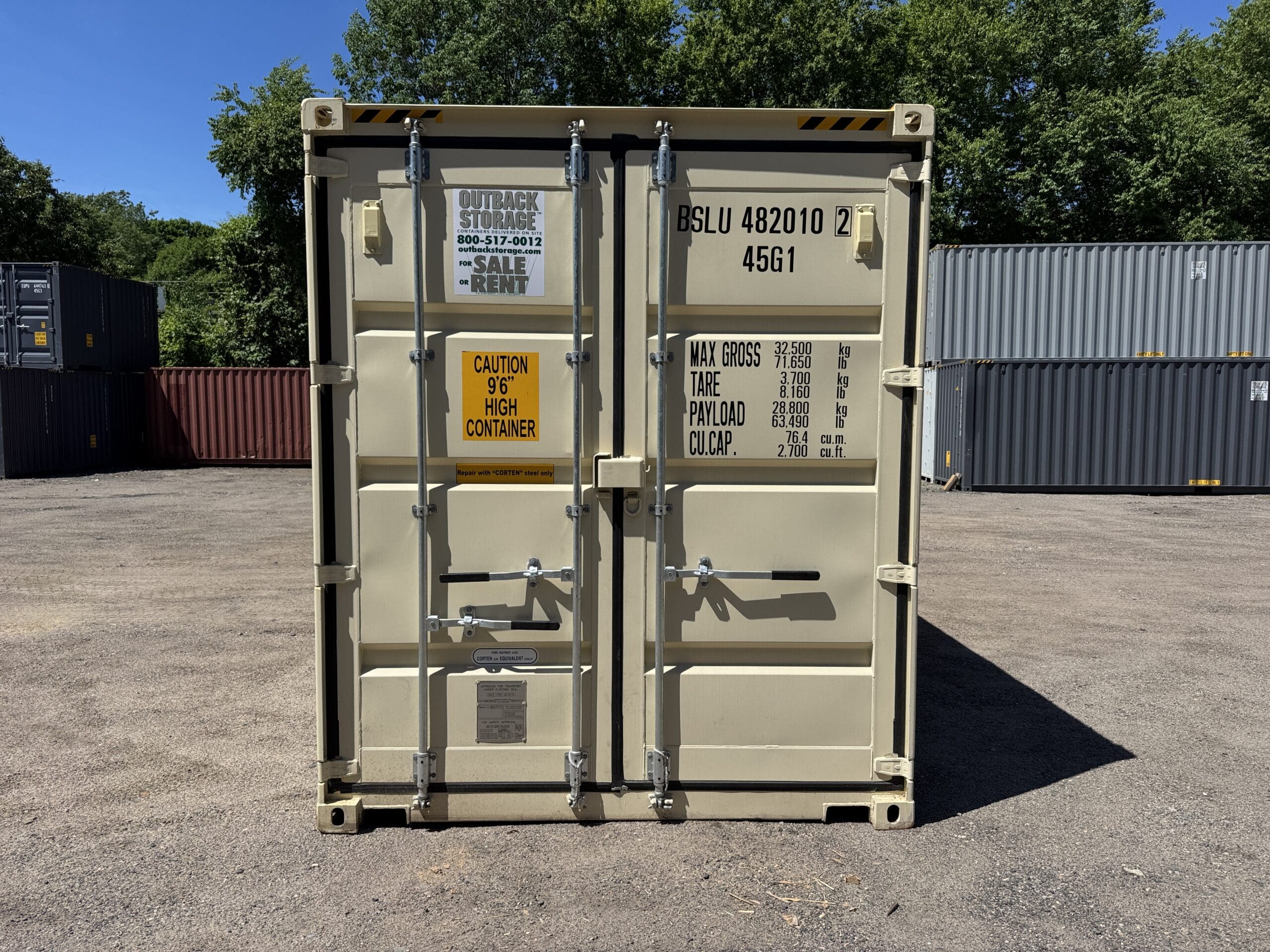 40ft New High Cube Shipping Container – Wind & Watertight – Beige — 40ft — new (image 3 of 12)