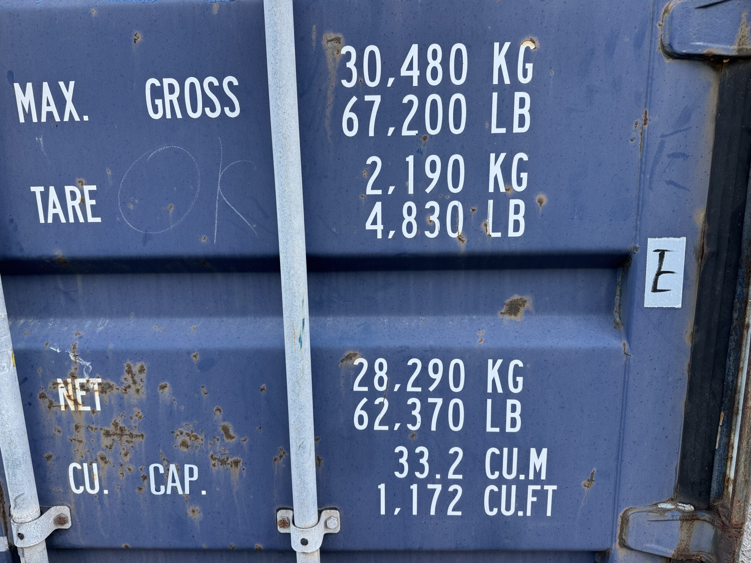 20ft Used Shipping Container – Wind & Watertight – Blue — 20ft — used (image 4 of 12)