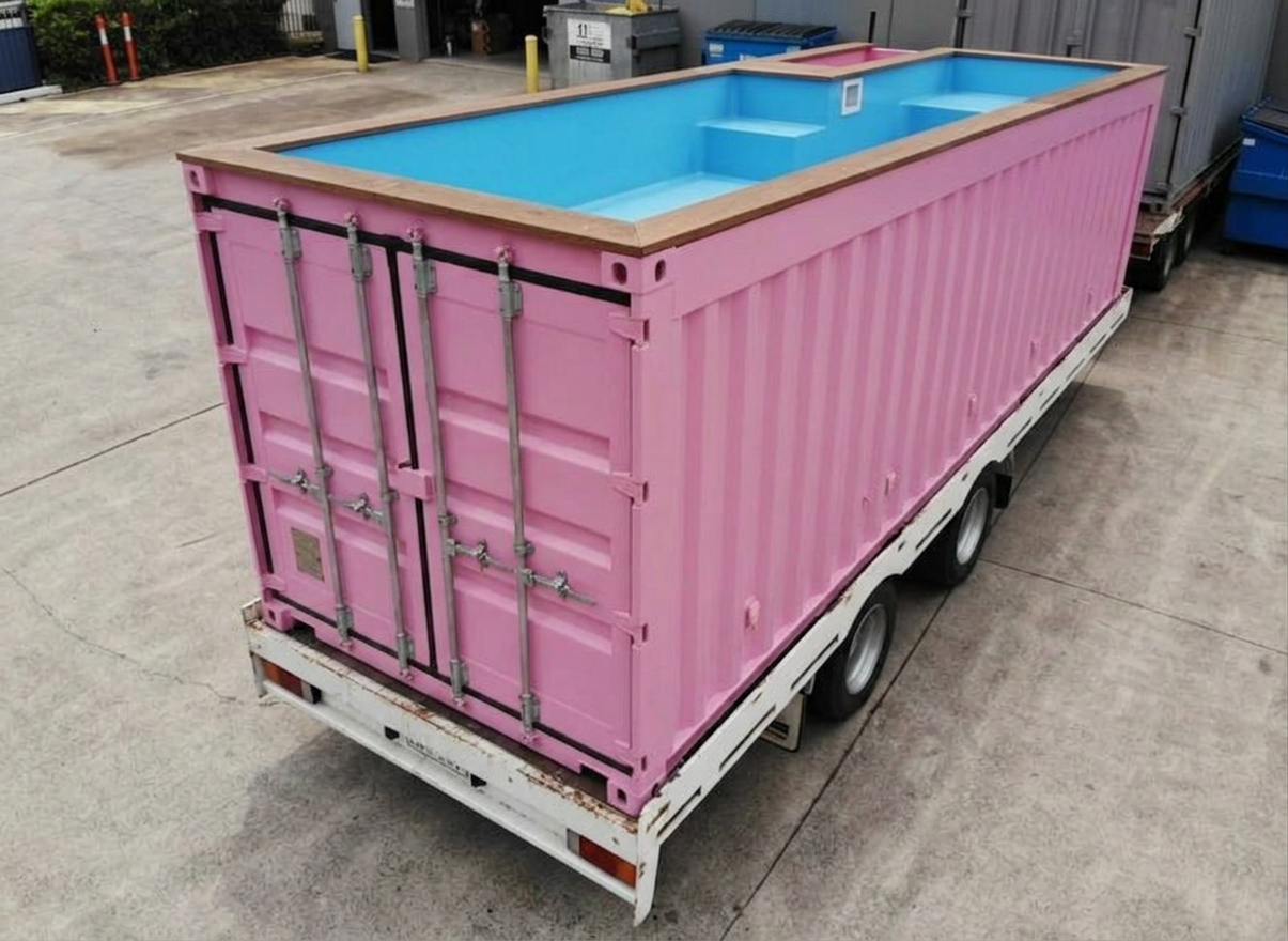 Pink 20 FT Container Pool — 20ft — new — container pools (image 5 of 6)