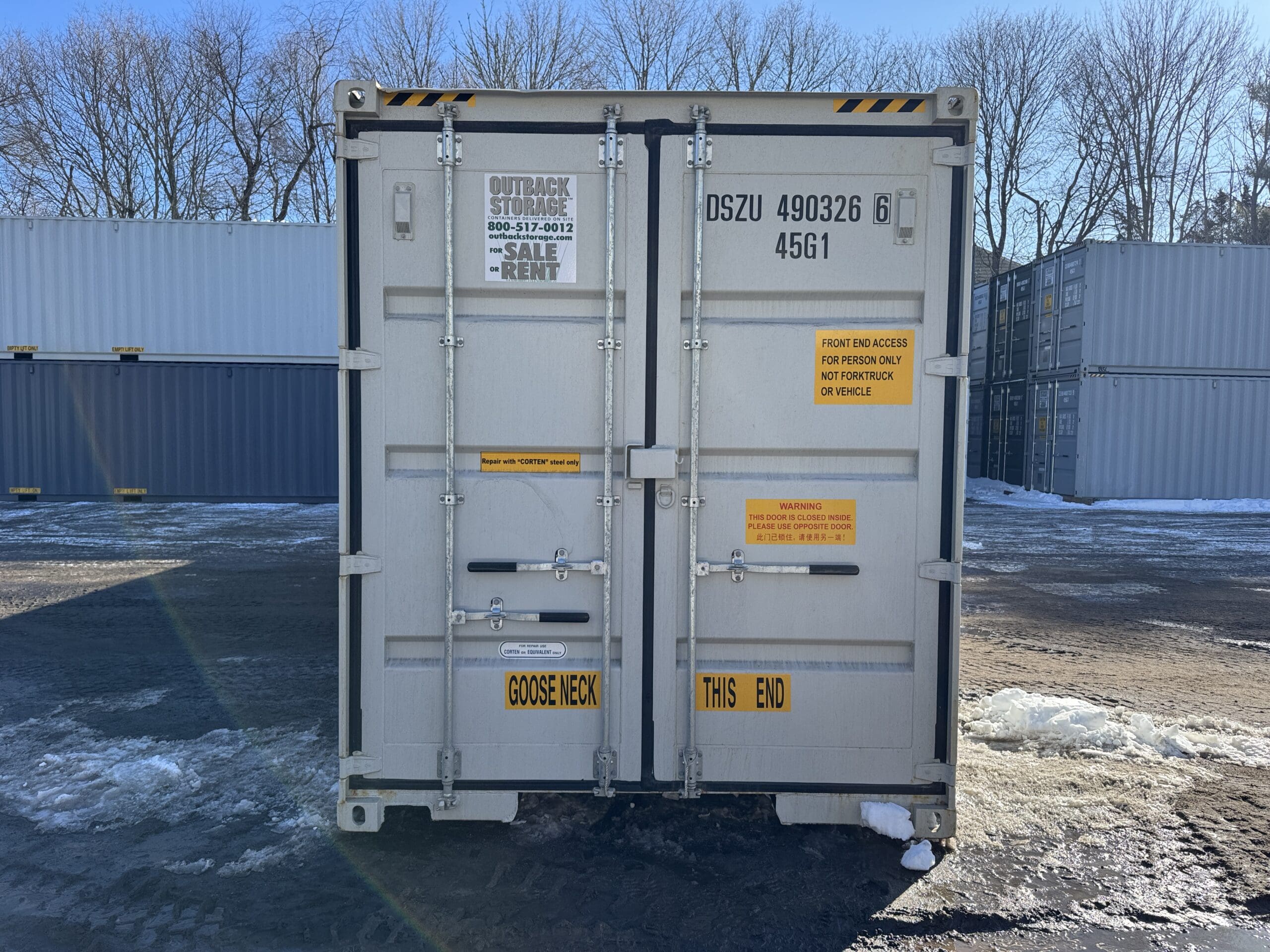 40ft New High Cube Shipping Container – Wind & Watertight – Gray — 40ft — new (image 11 of 12)