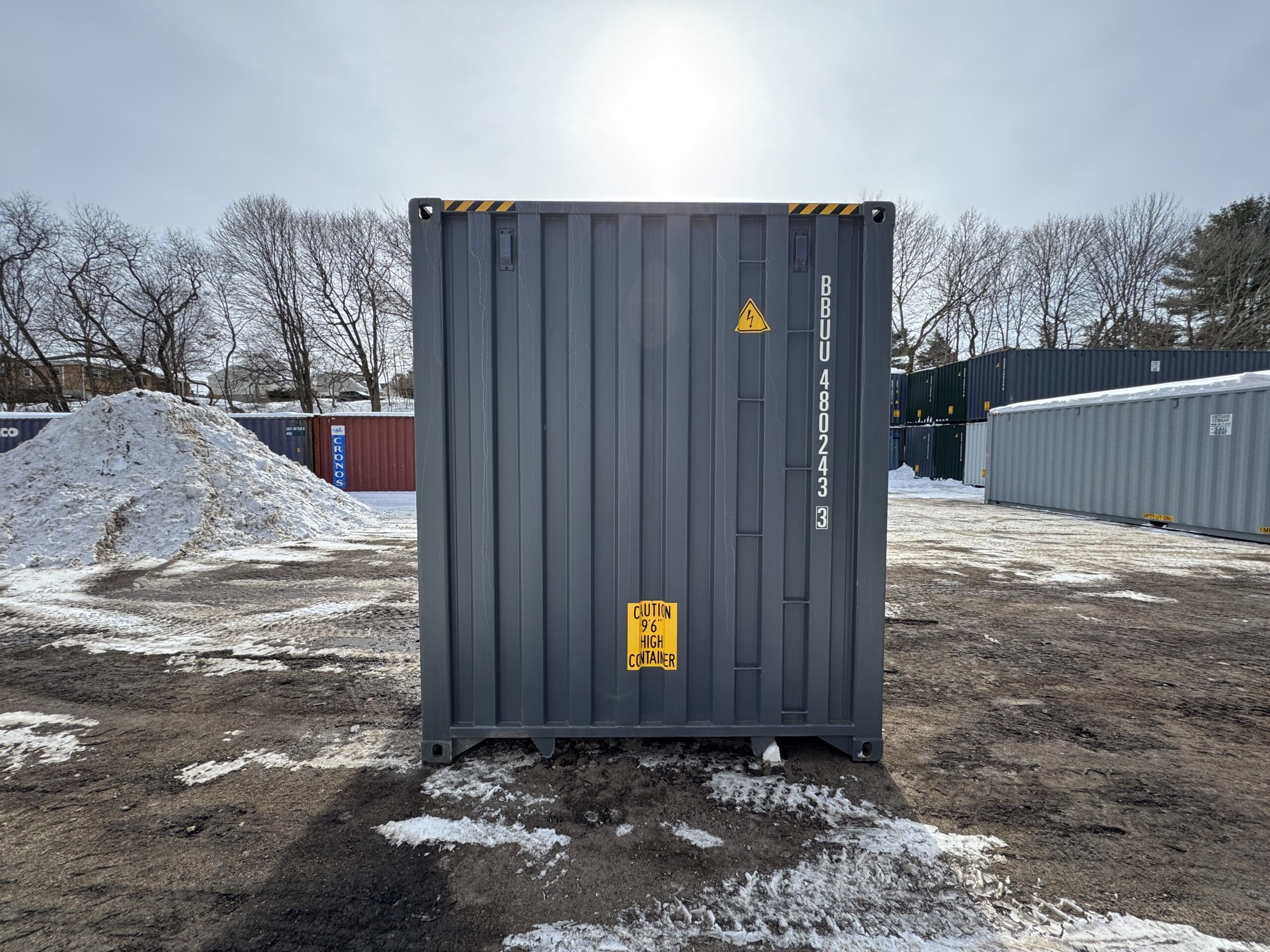 40ft New High Cube Shipping Container – Wind & Watertight – Gray — 40ft — new (image 11 of 12)