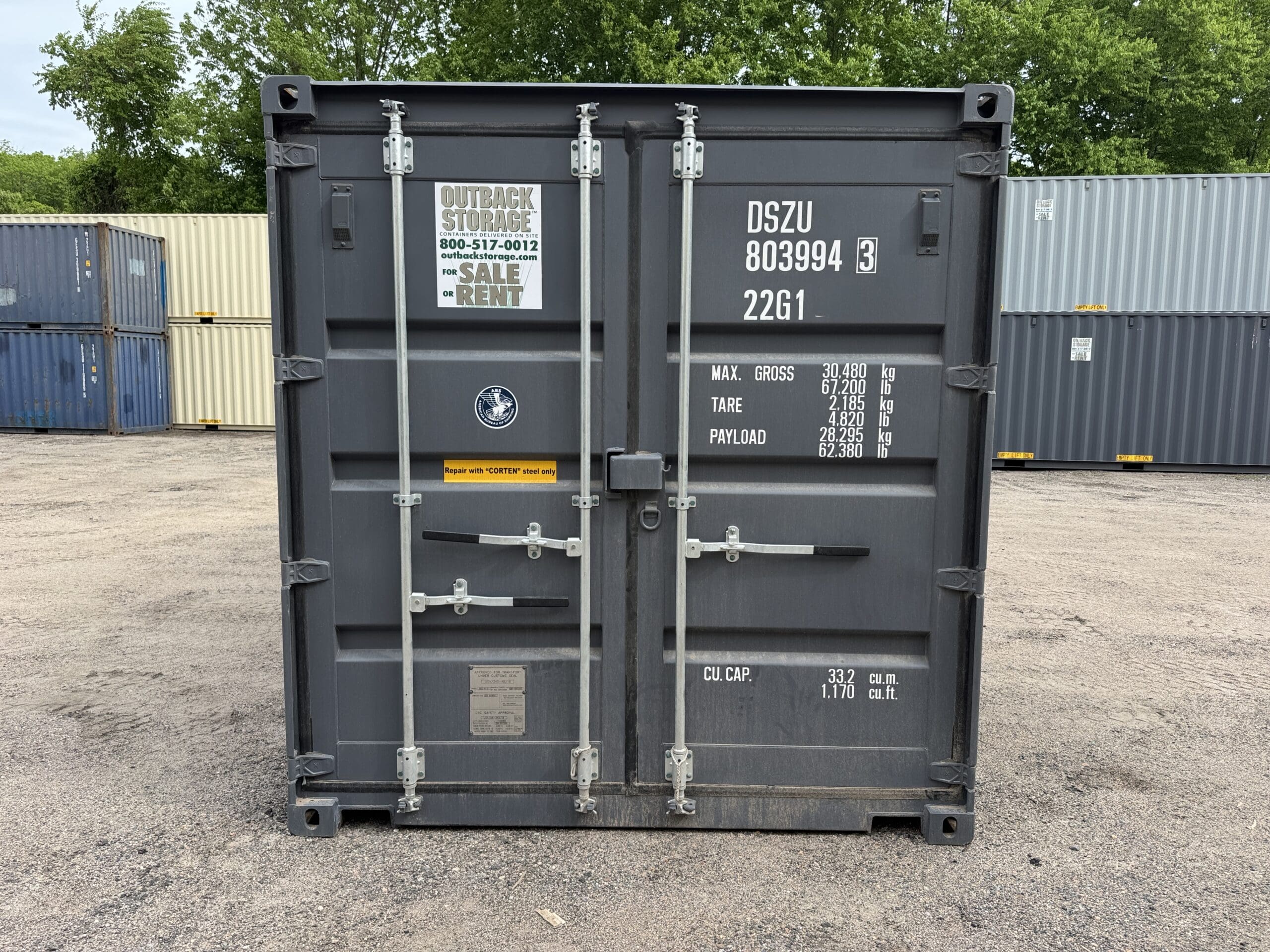 20ft New Shipping Container – Wind & Watertight – Gray — 20ft — new (image 3 of 12)